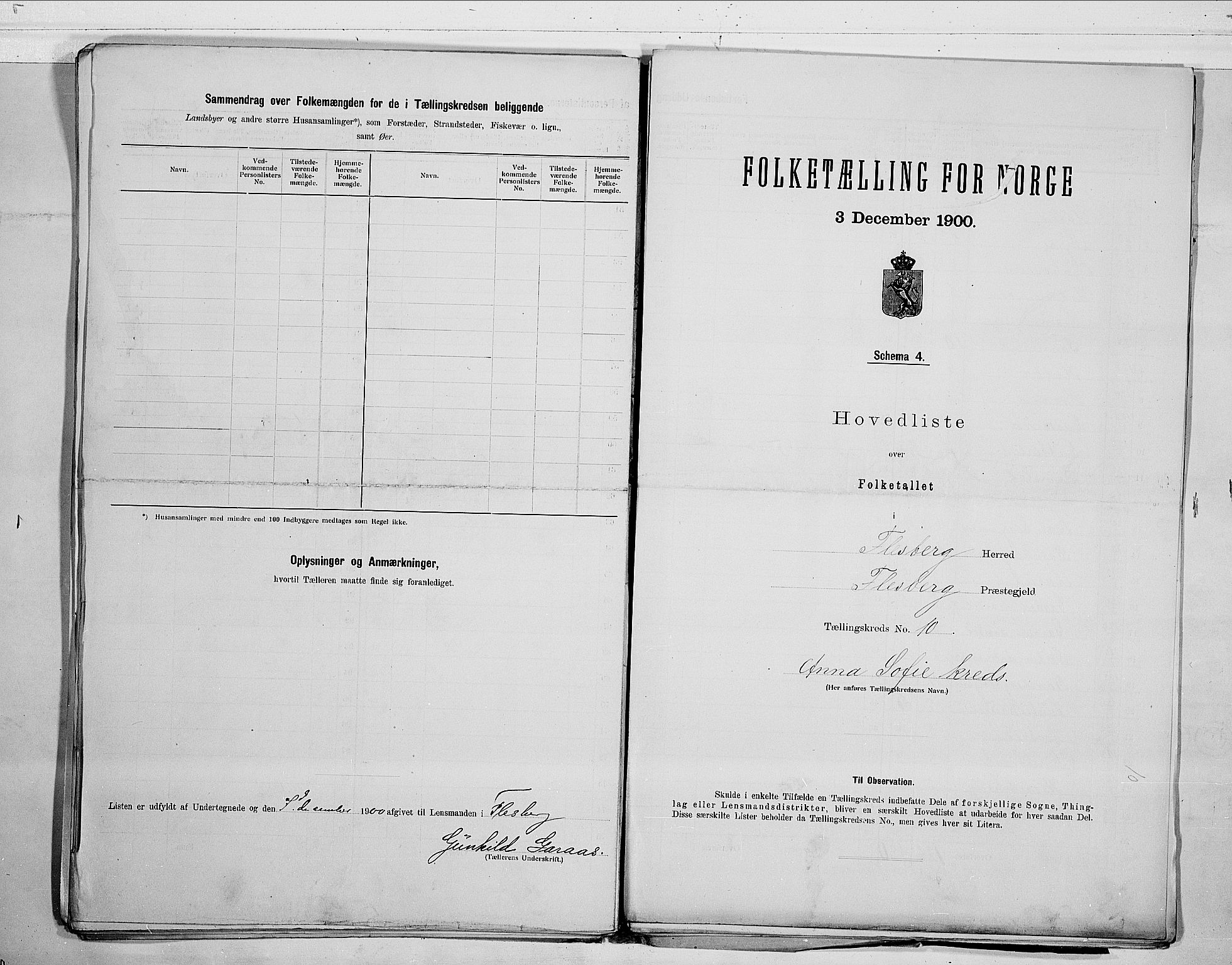 RA, 1900 census for Flesberg, 1900, p. 26