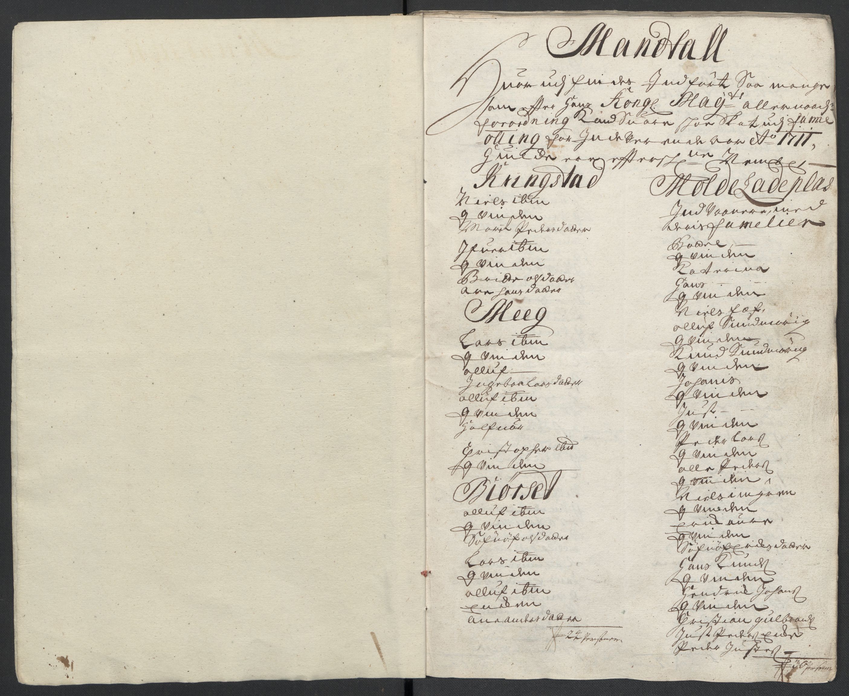 Rentekammeret inntil 1814, Reviderte regnskaper, Fogderegnskap, RA/EA-4092/R55/L3660: Fogderegnskap Romsdal, 1711, p. 174