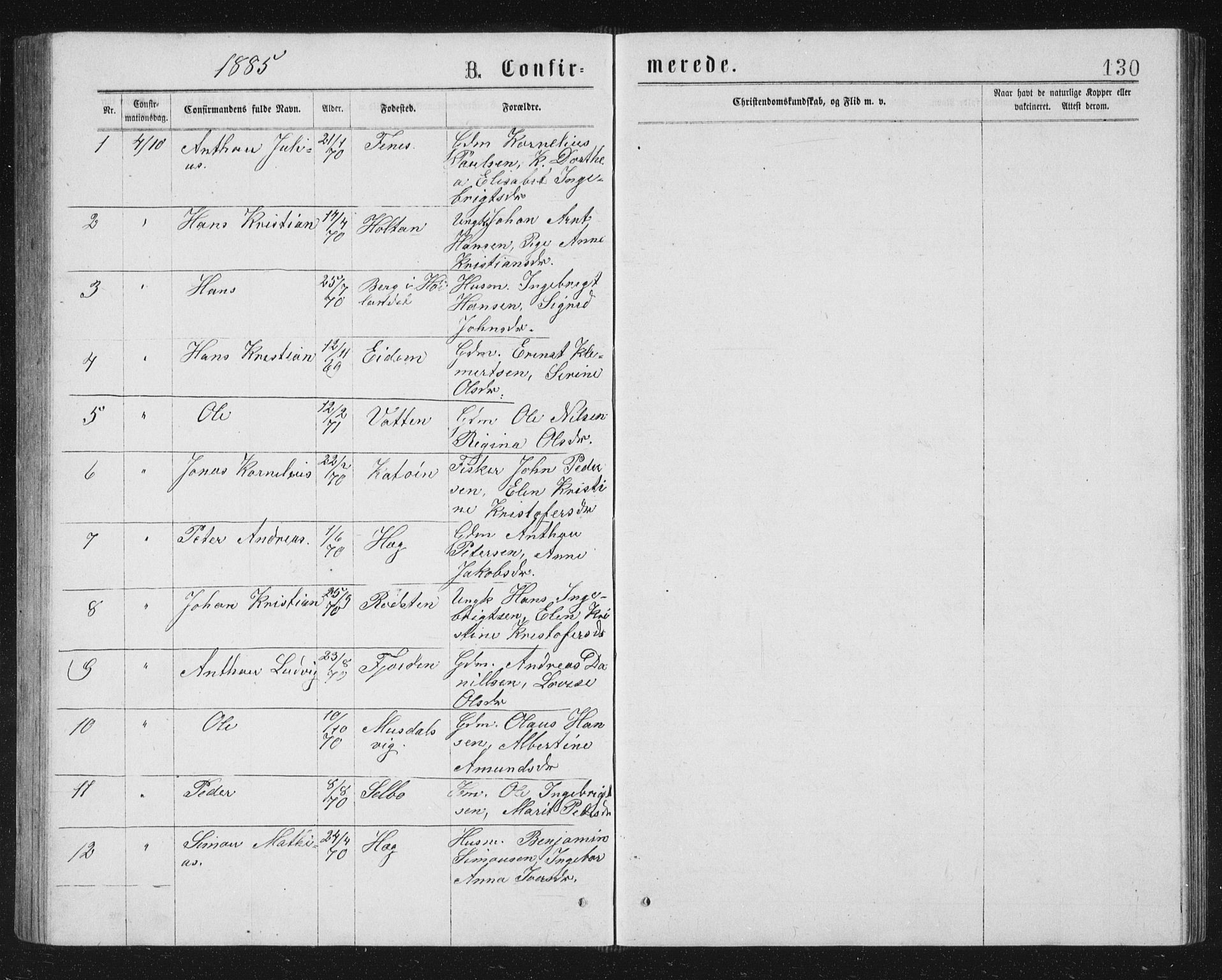 Ministerialprotokoller, klokkerbøker og fødselsregistre - Sør-Trøndelag, AV/SAT-A-1456/662/L0756: Parish register (copy) no. 662C01, 1869-1891, p. 130