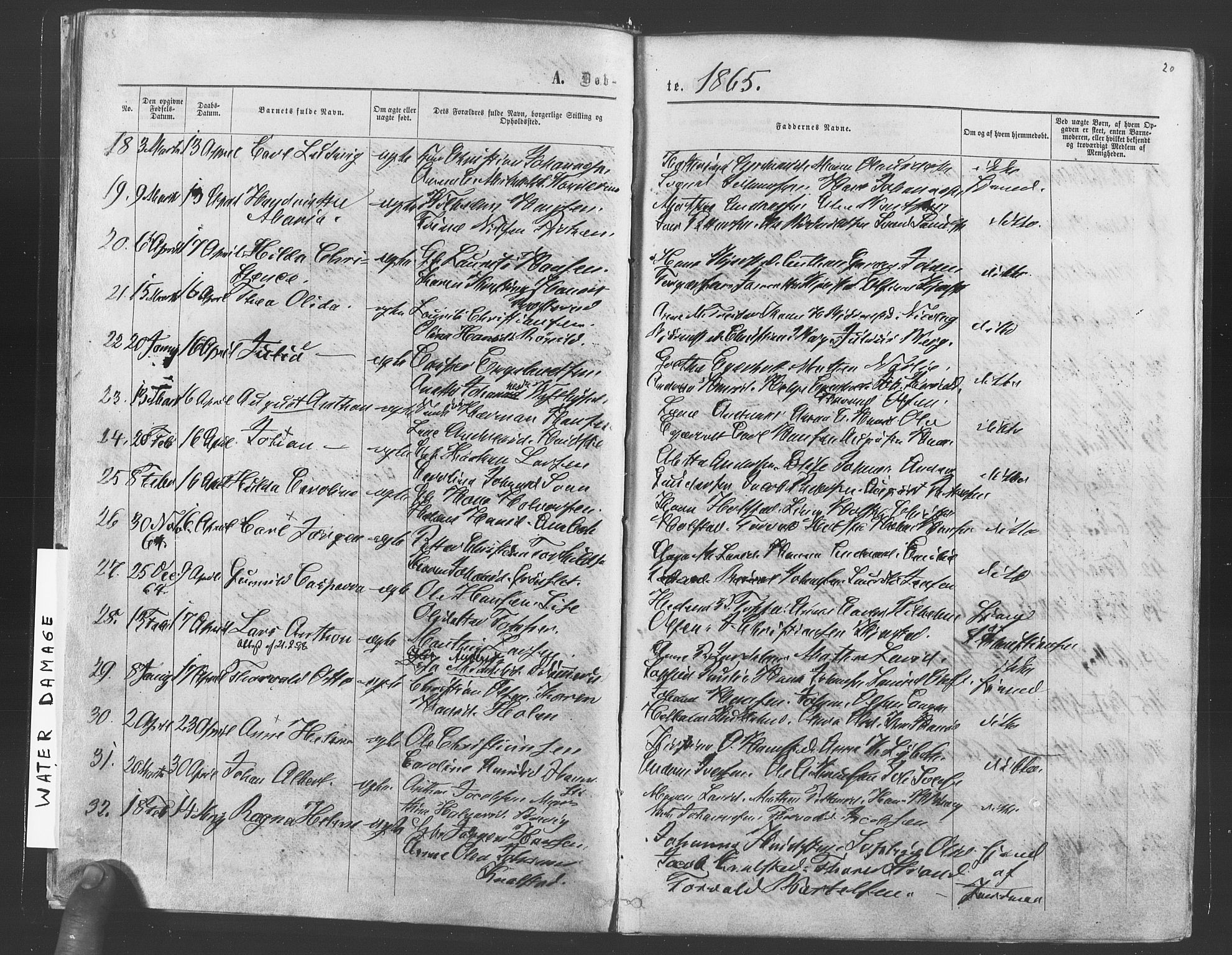 Vestby prestekontor Kirkebøker, SAO/A-10893/F/Fa/L0008: Parish register (official) no. I 8, 1863-1877, p. 20
