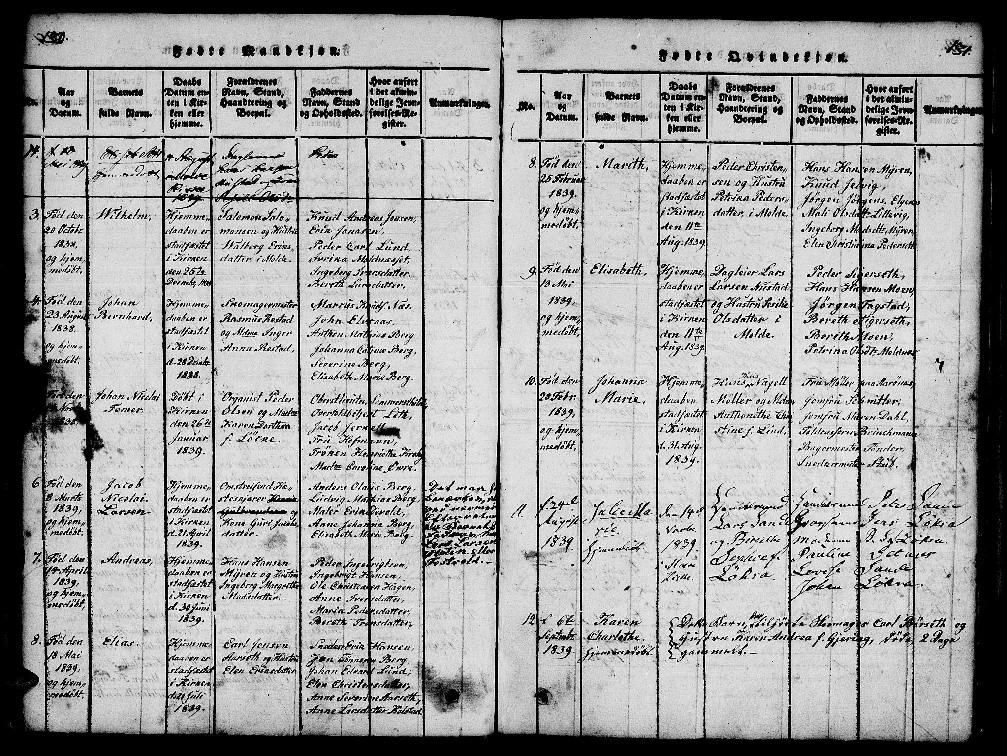 Ministerialprotokoller, klokkerbøker og fødselsregistre - Møre og Romsdal, SAT/A-1454/558/L0688: Parish register (official) no. 558A02, 1818-1843, p. 130-131