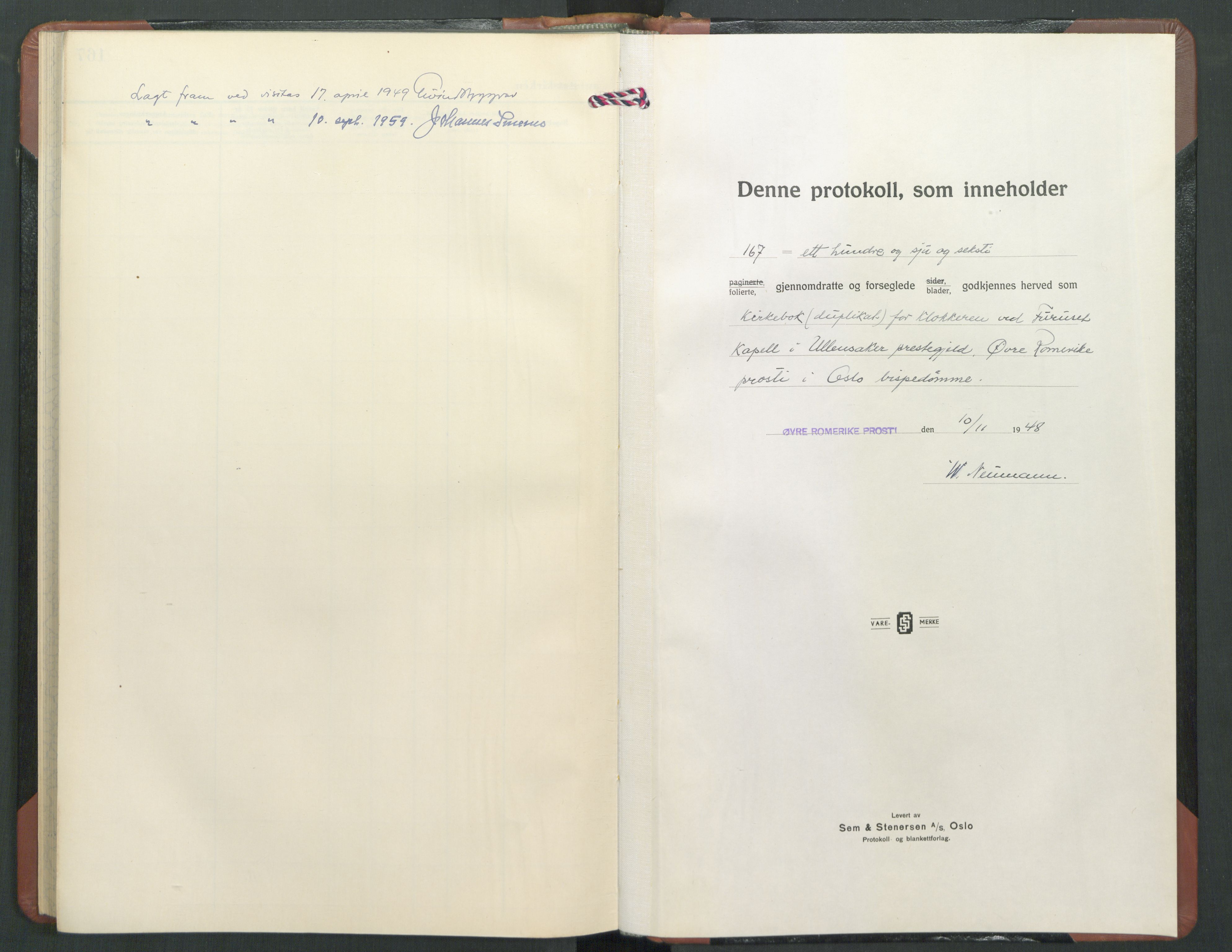 Ullensaker prestekontor Kirkebøker, SAO/A-10236a/G/Gc/L0001: Parish register (copy) no. III 1, 1948-1961