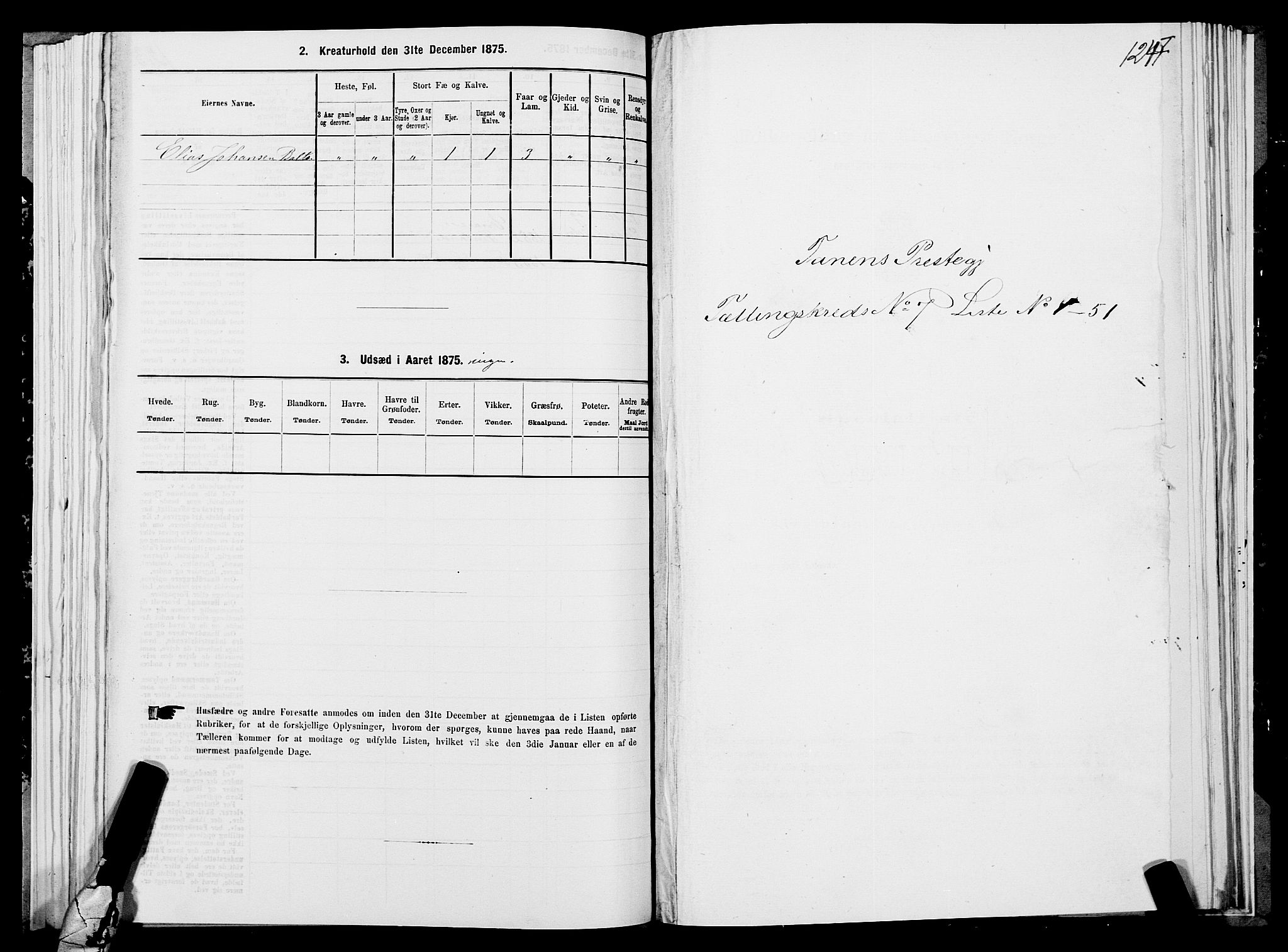 SATØ, 1875 census for 2025P Tana, 1875, p. 2124