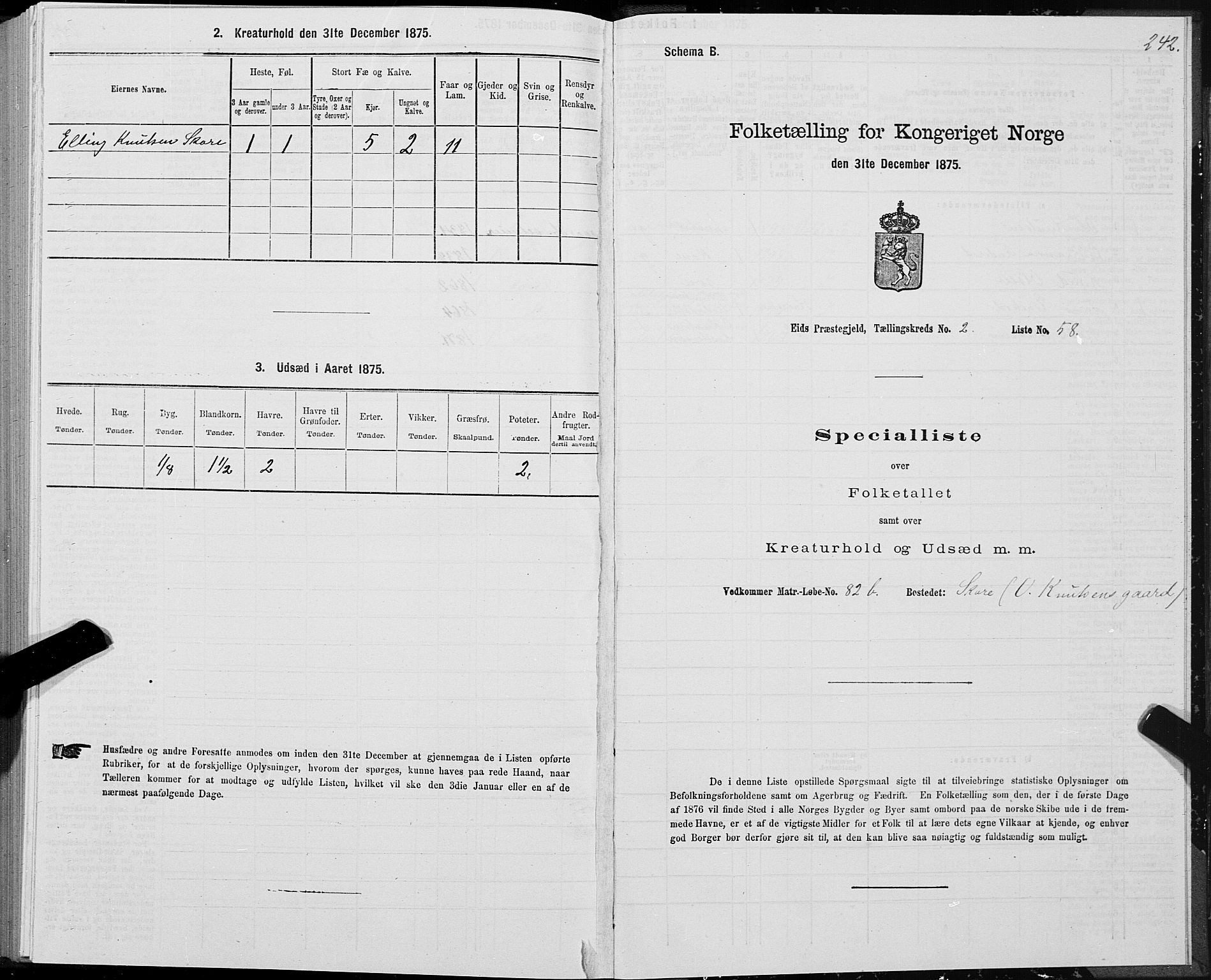 SAT, 1875 census for 1538P Eid, 1875, p. 1242