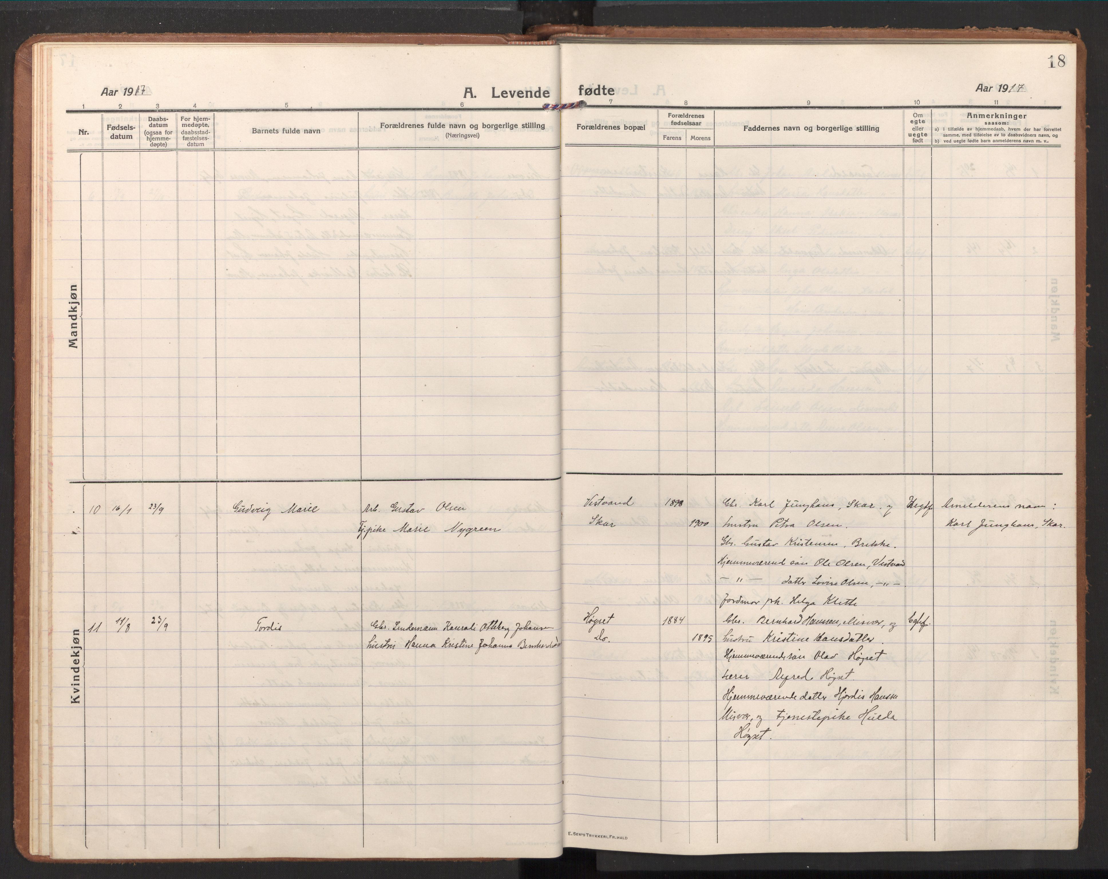 Ministerialprotokoller, klokkerbøker og fødselsregistre - Nordland, AV/SAT-A-1459/848/L0688: Parish register (official) no. 848A01, 1913-1935, p. 18