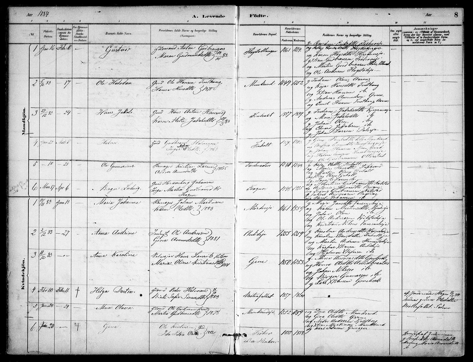 Nes prestekontor Kirkebøker, AV/SAO-A-10410/F/Fc/L0002: Parish register (official) no. IIi 2, 1882-1916, p. 8
