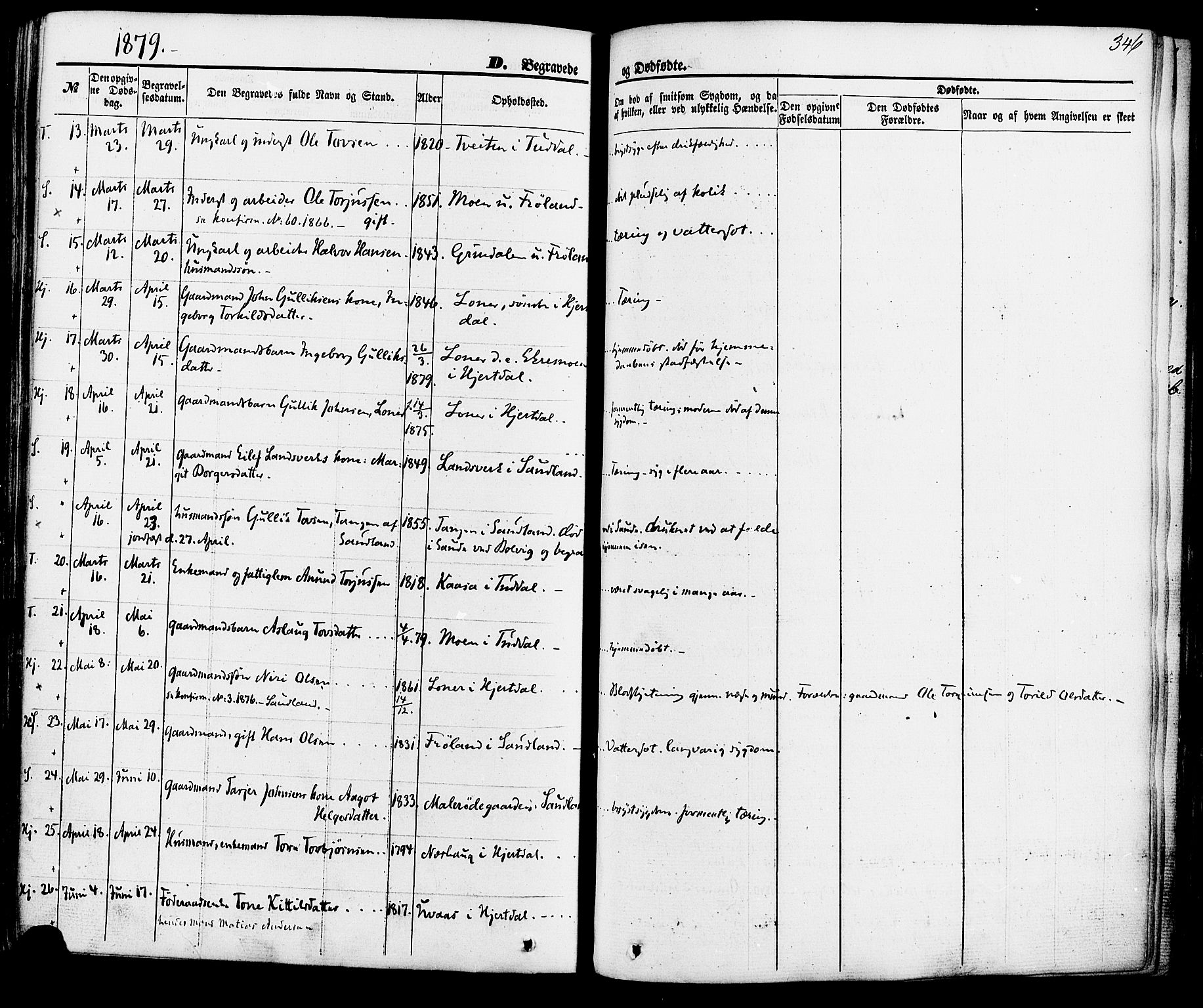 Hjartdal kirkebøker, SAKO/A-270/F/Fa/L0009: Parish register (official) no. I 9, 1860-1879, p. 346