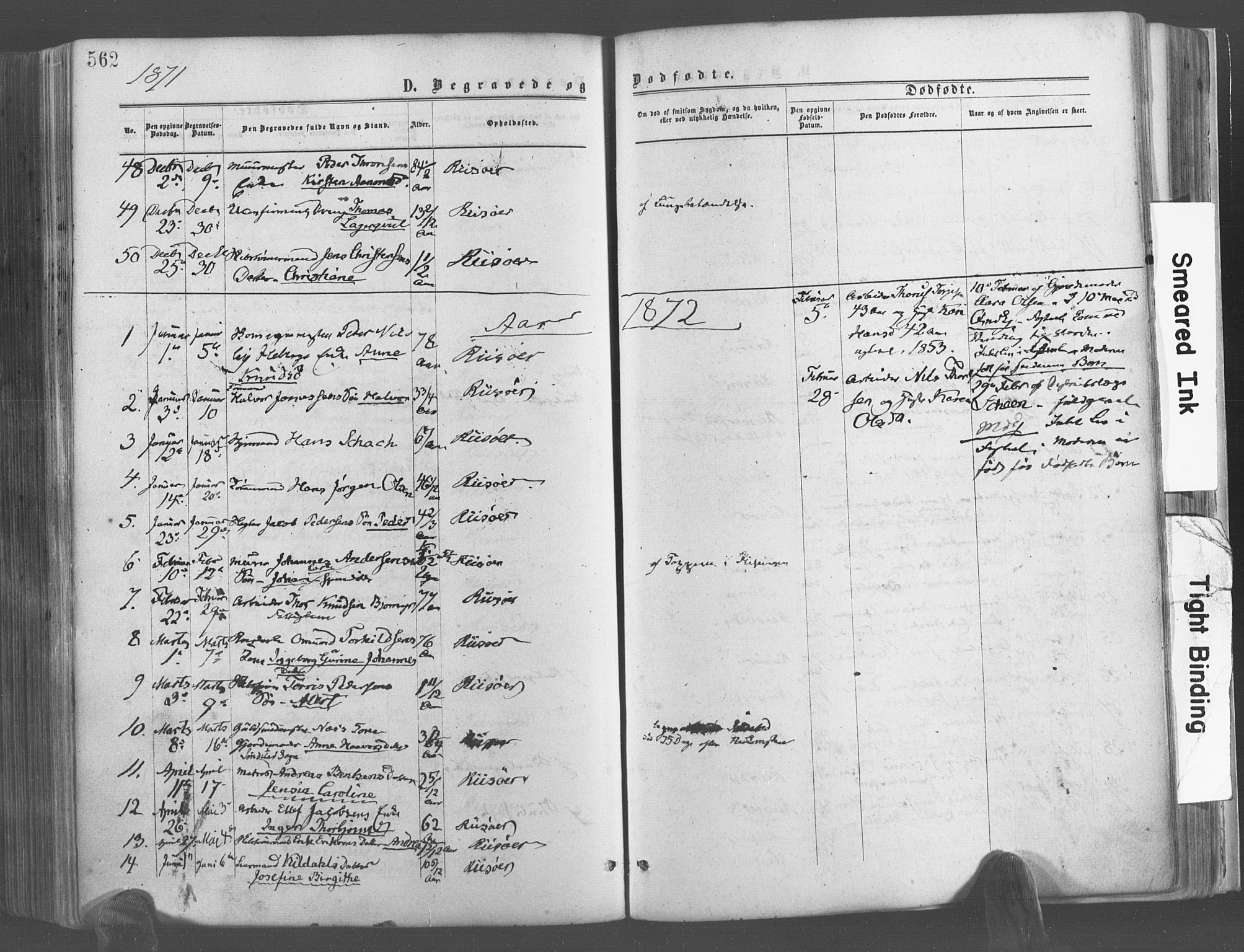 Risør sokneprestkontor, SAK/1111-0035/F/Fa/L0004: Parish register (official) no. A 4, 1865-1882, p. 562