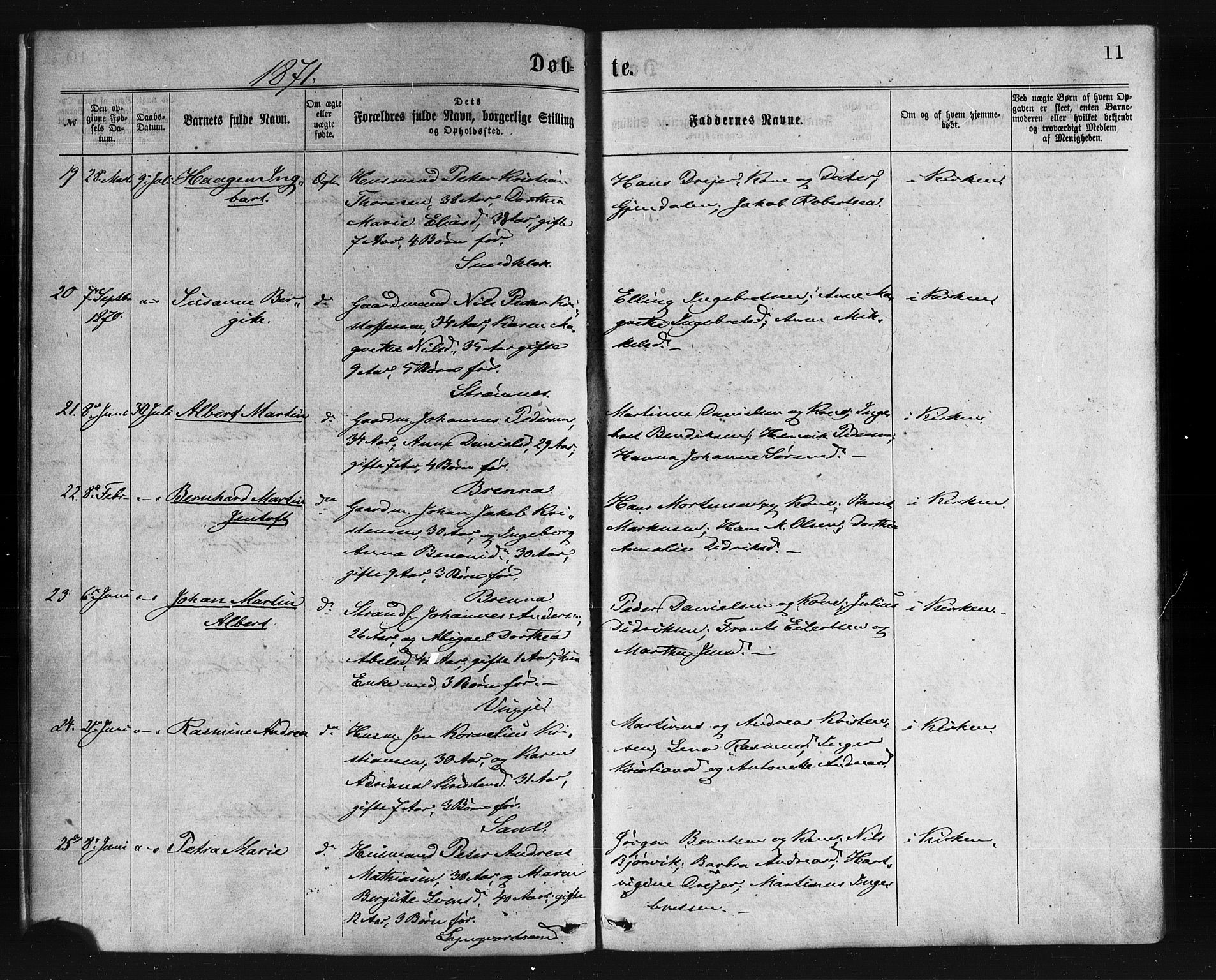 Ministerialprotokoller, klokkerbøker og fødselsregistre - Nordland, SAT/A-1459/876/L1096: Parish register (official) no. 876A02, 1870-1886, p. 11