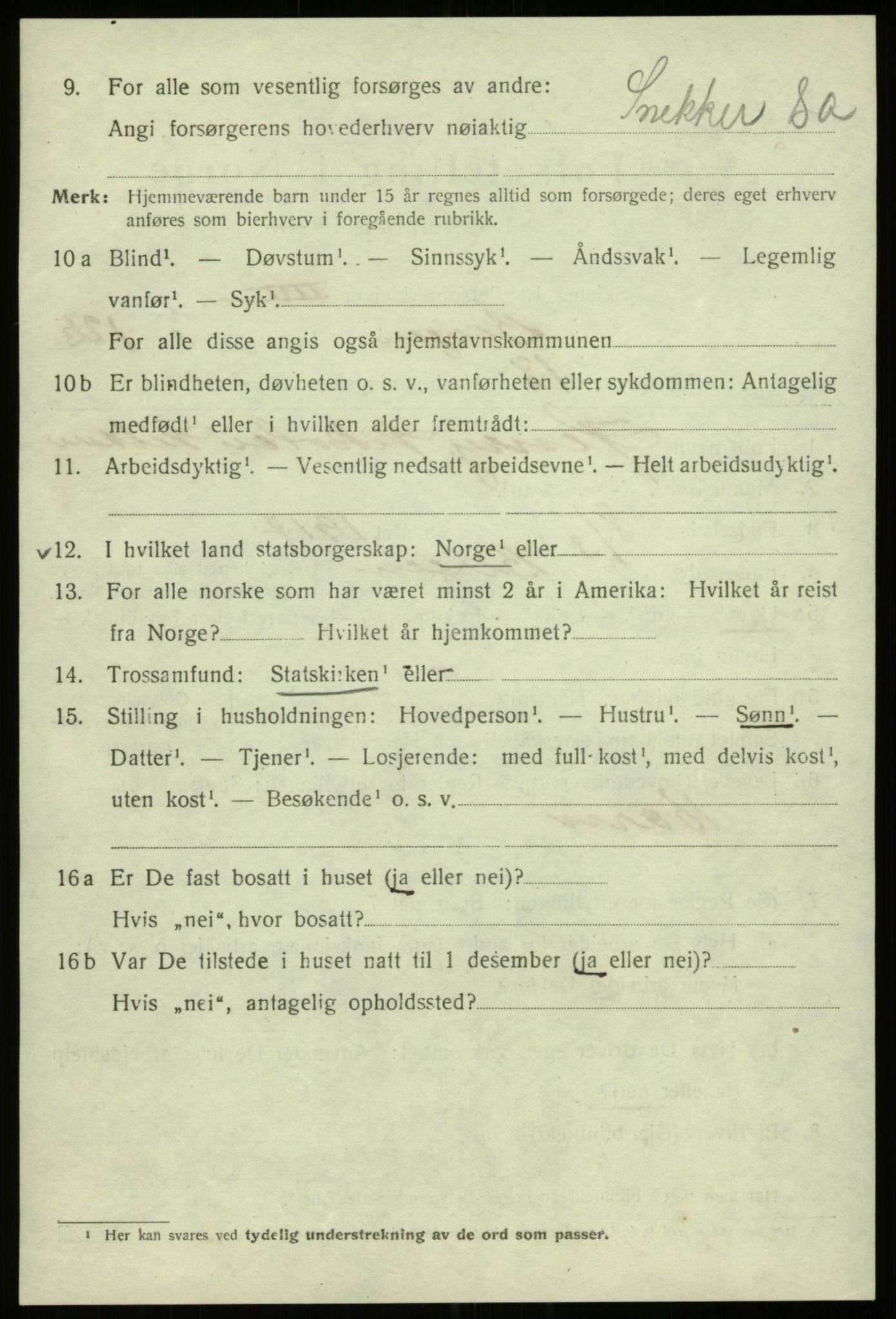 SAB, 1920 census for Bergen, 1920, p. 207903