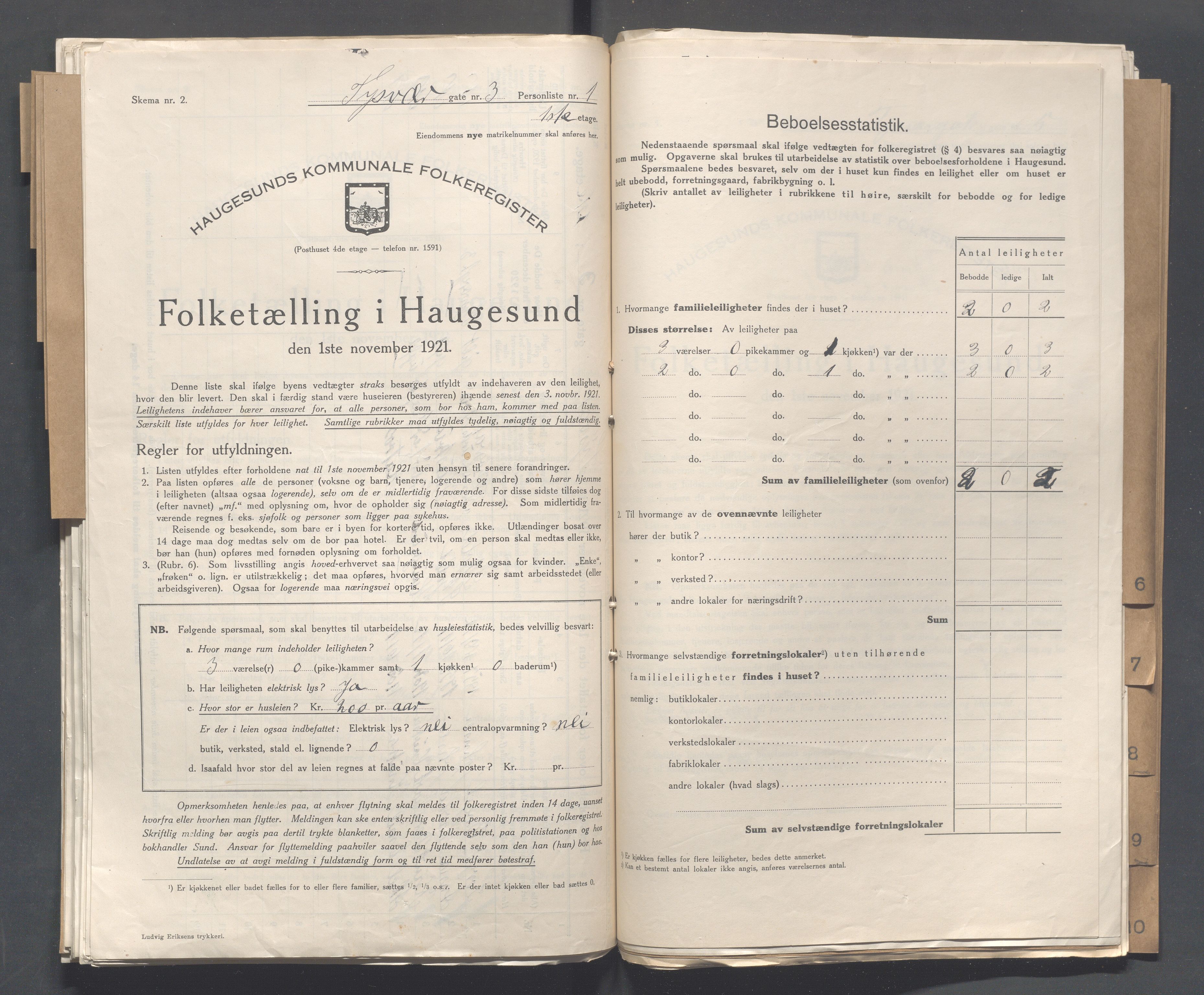 IKAR, Local census 1.11.1921 for Haugesund, 1921, p. 5485