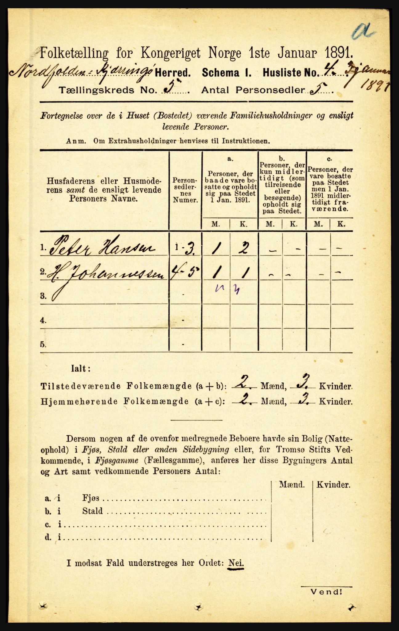 RA, 1891 census for 1846 Nordfold-Kjerringøy, 1891, p. 1130