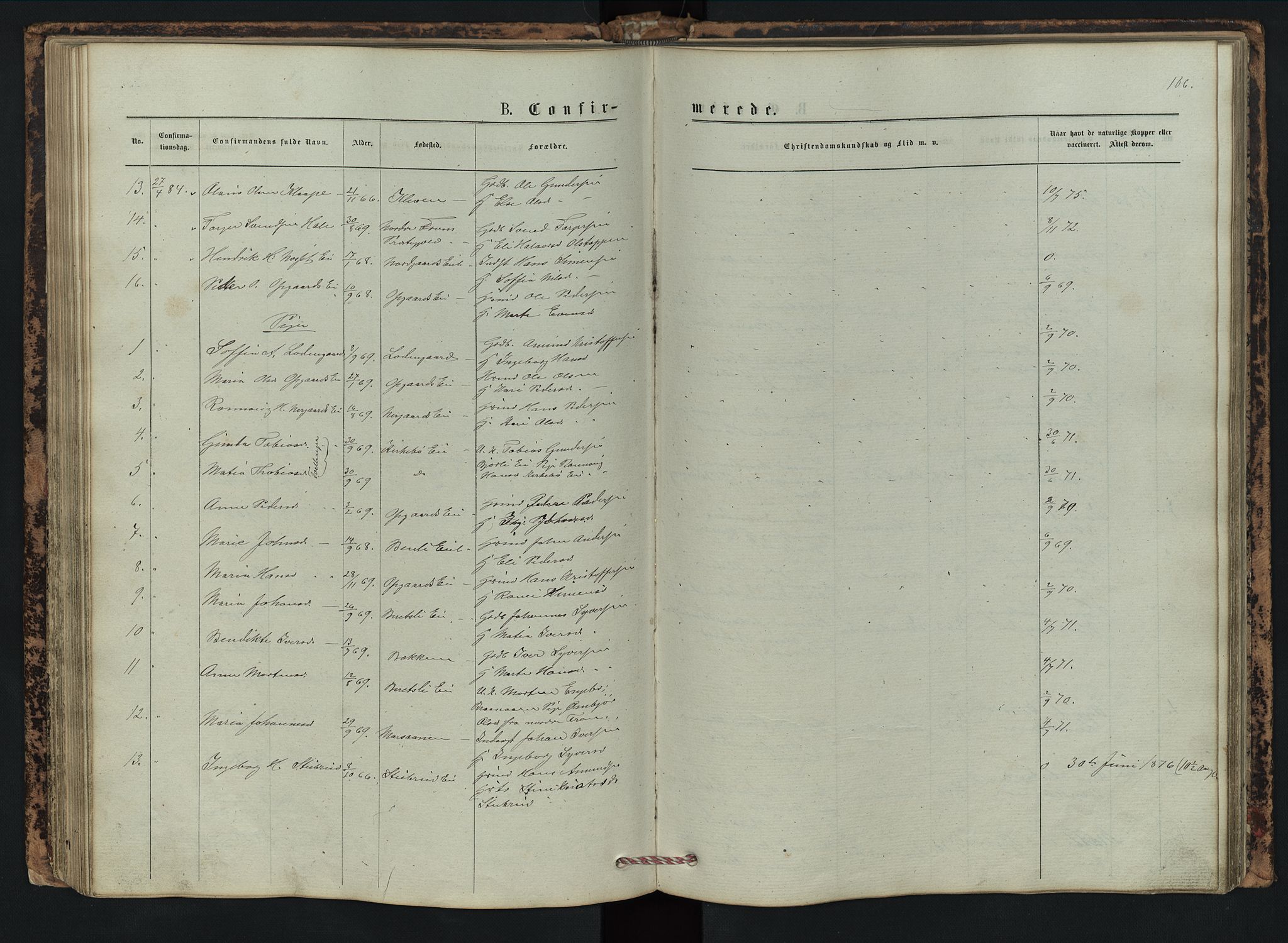 Vestre Gausdal prestekontor, SAH/PREST-094/H/Ha/Hab/L0002: Parish register (copy) no. 2, 1874-1897, p. 106