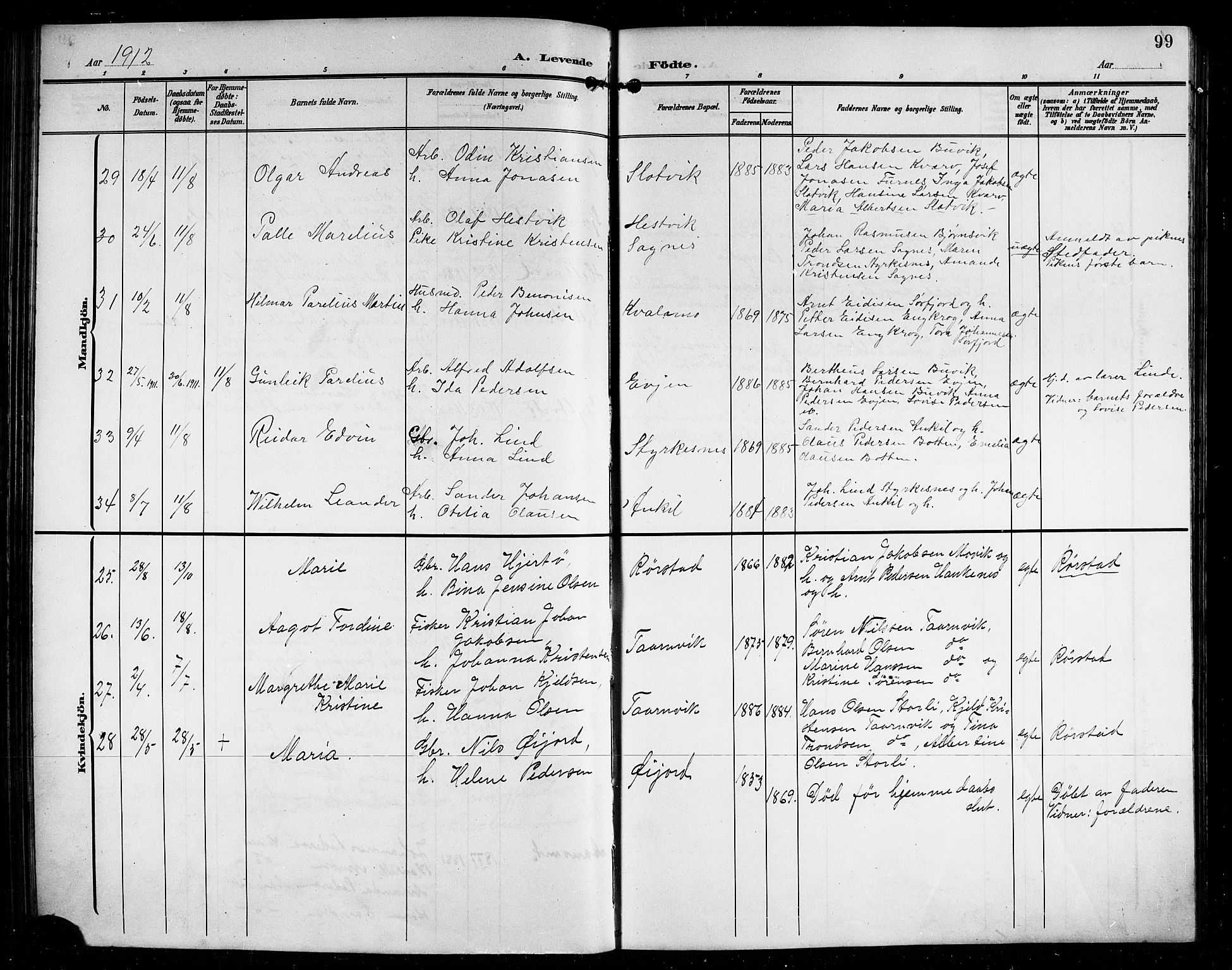 Ministerialprotokoller, klokkerbøker og fødselsregistre - Nordland, AV/SAT-A-1459/854/L0786: Parish register (copy) no. 854C02, 1901-1912, p. 99