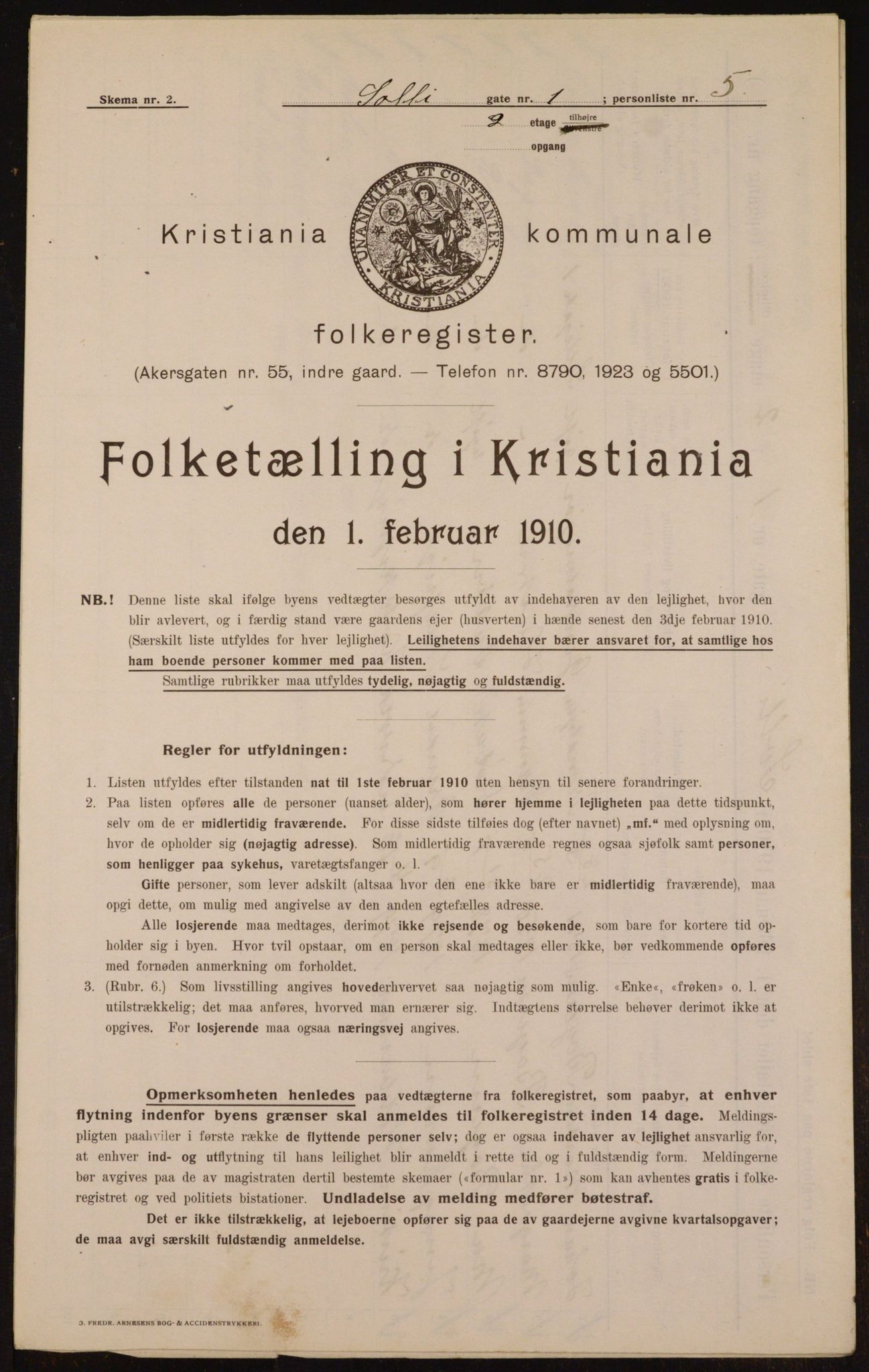 OBA, Municipal Census 1910 for Kristiania, 1910, p. 94944