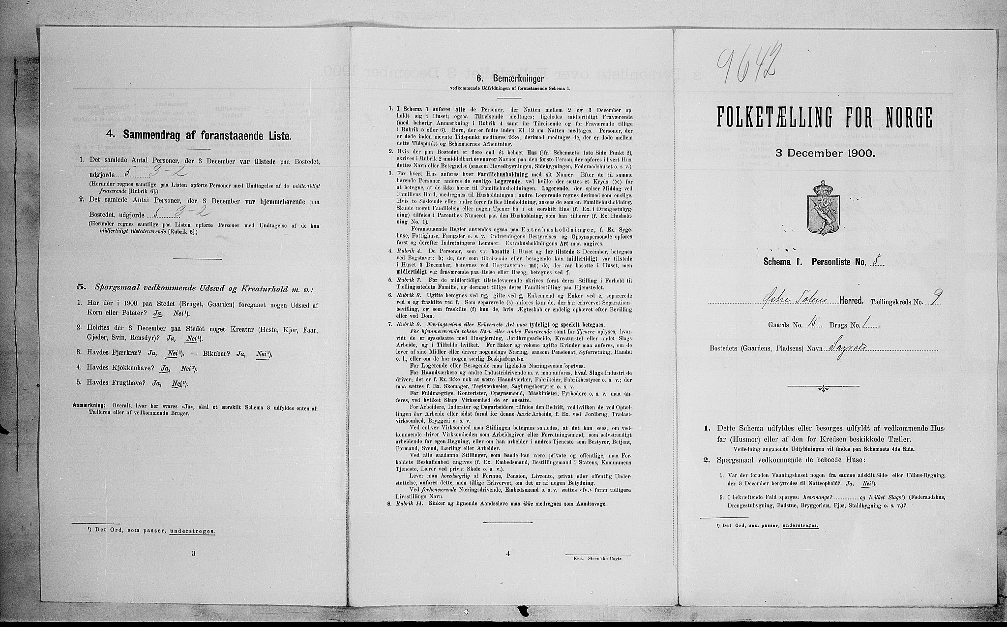 SAH, 1900 census for Østre Toten, 1900, p. 2510