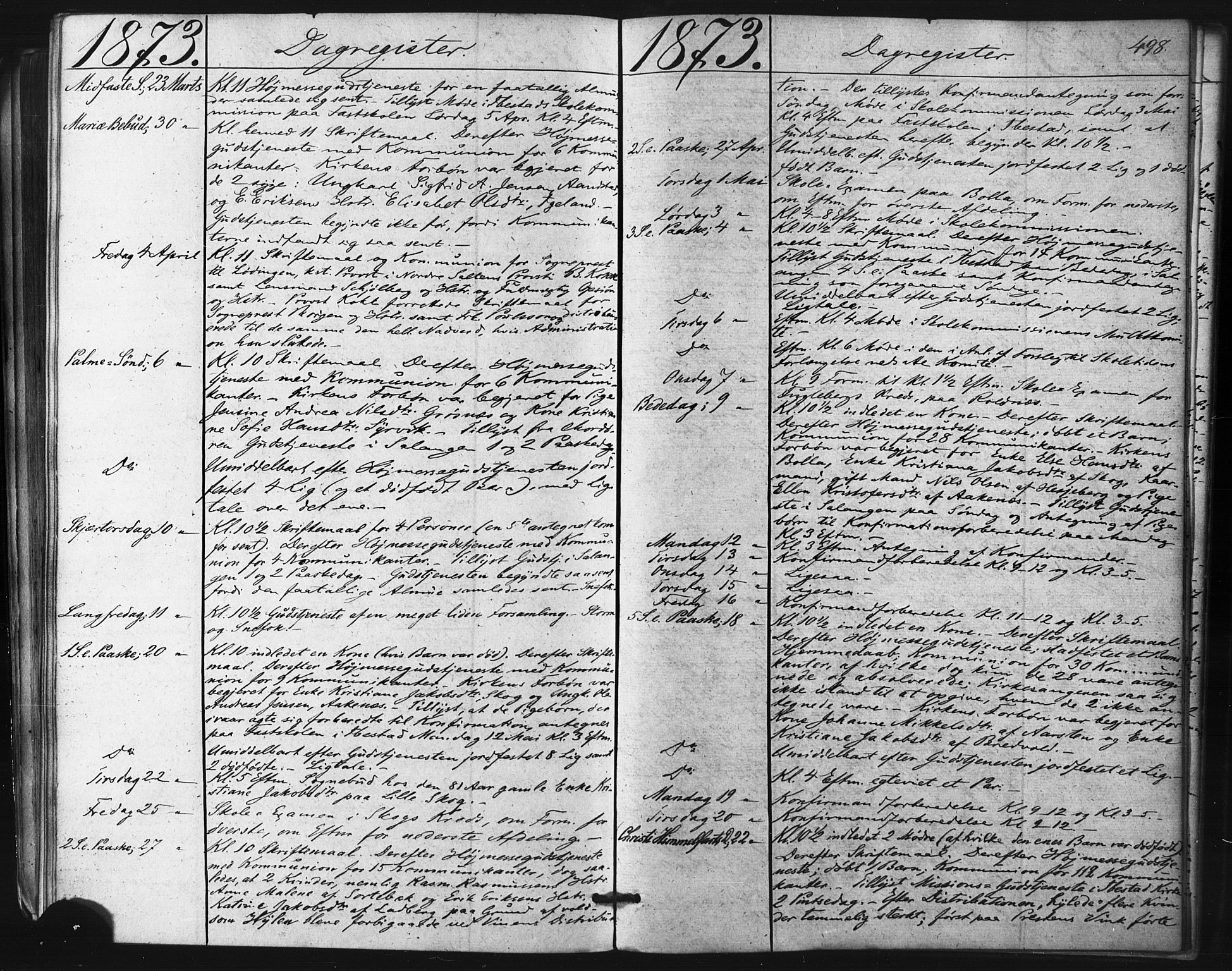 Ibestad sokneprestembete, SATØ/S-0077/H/Ha/Haa/L0010kirke: Parish register (official) no. 10, 1869-1879, p. 498