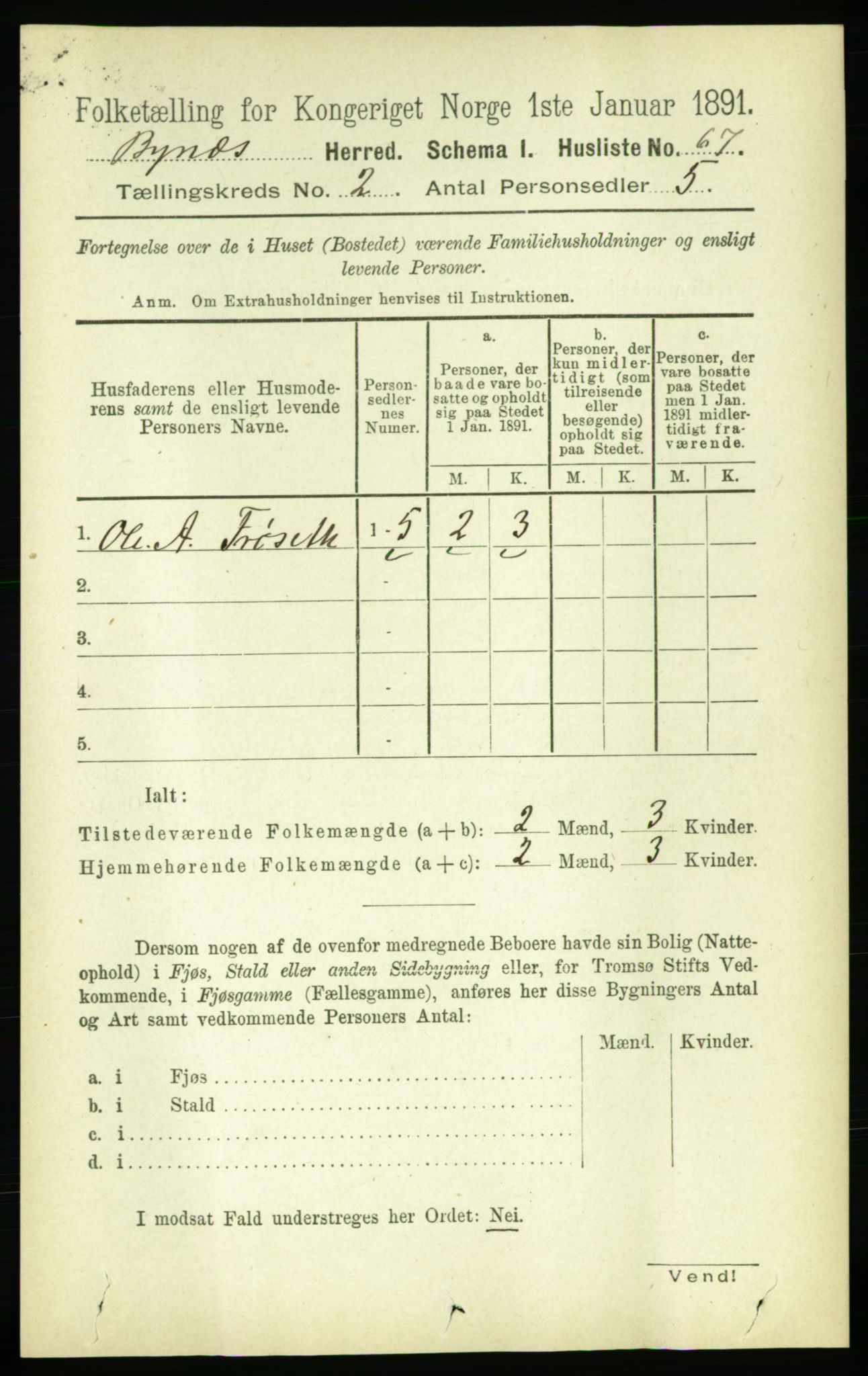 RA, 1891 census for 1655 Byneset, 1891, p. 867