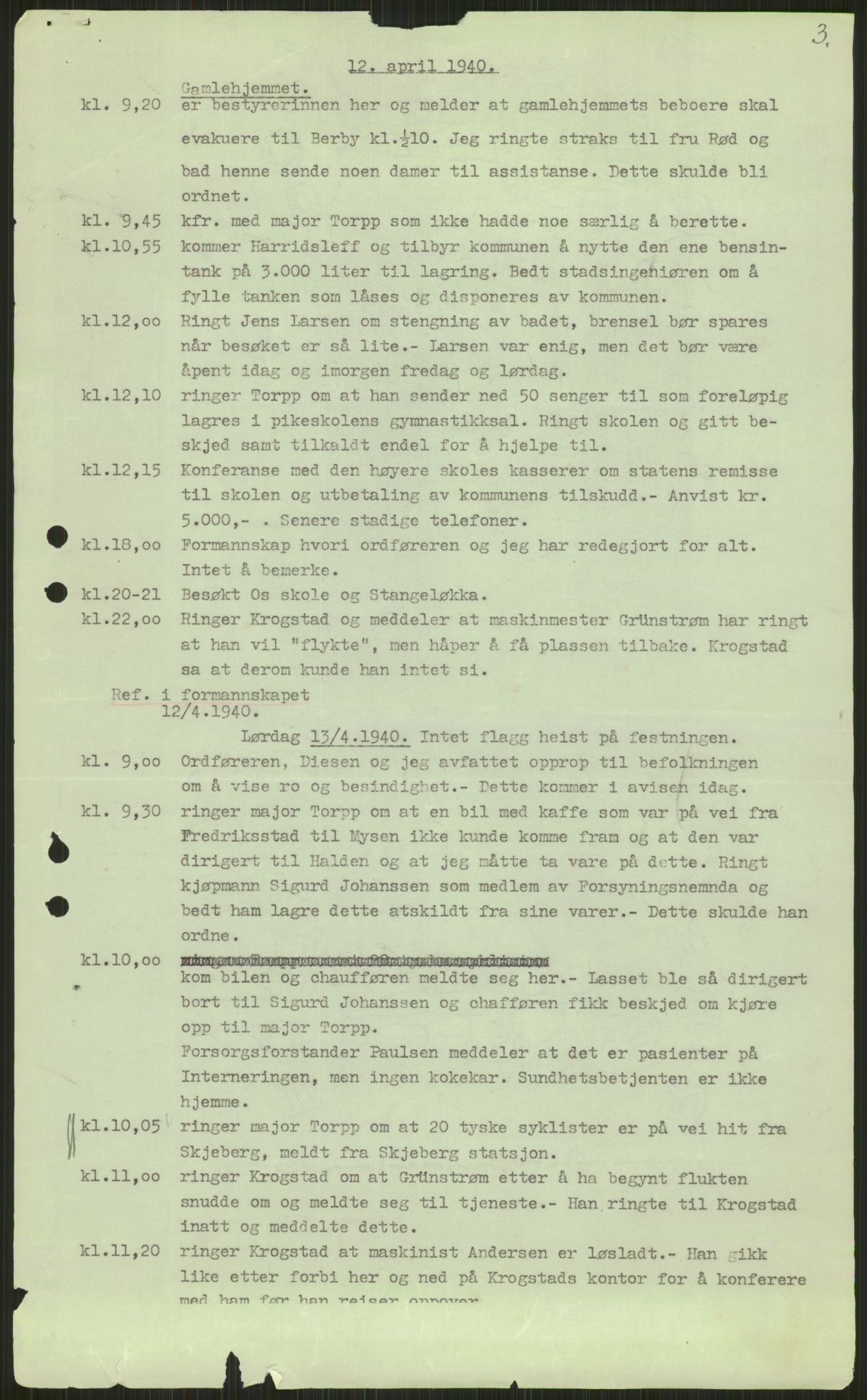 Forsvaret, Forsvarets krigshistoriske avdeling, AV/RA-RAFA-2017/Y/Ya/L0013: II-C-11-31 - Fylkesmenn.  Rapporter om krigsbegivenhetene 1940., 1940, p. 69