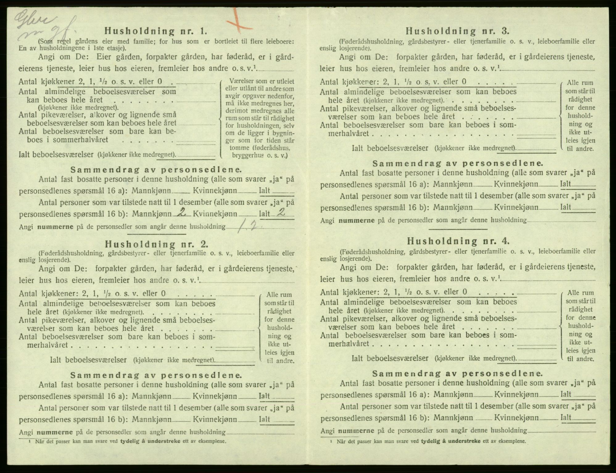 SAB, 1920 census for Tysnes, 1920, p. 1385