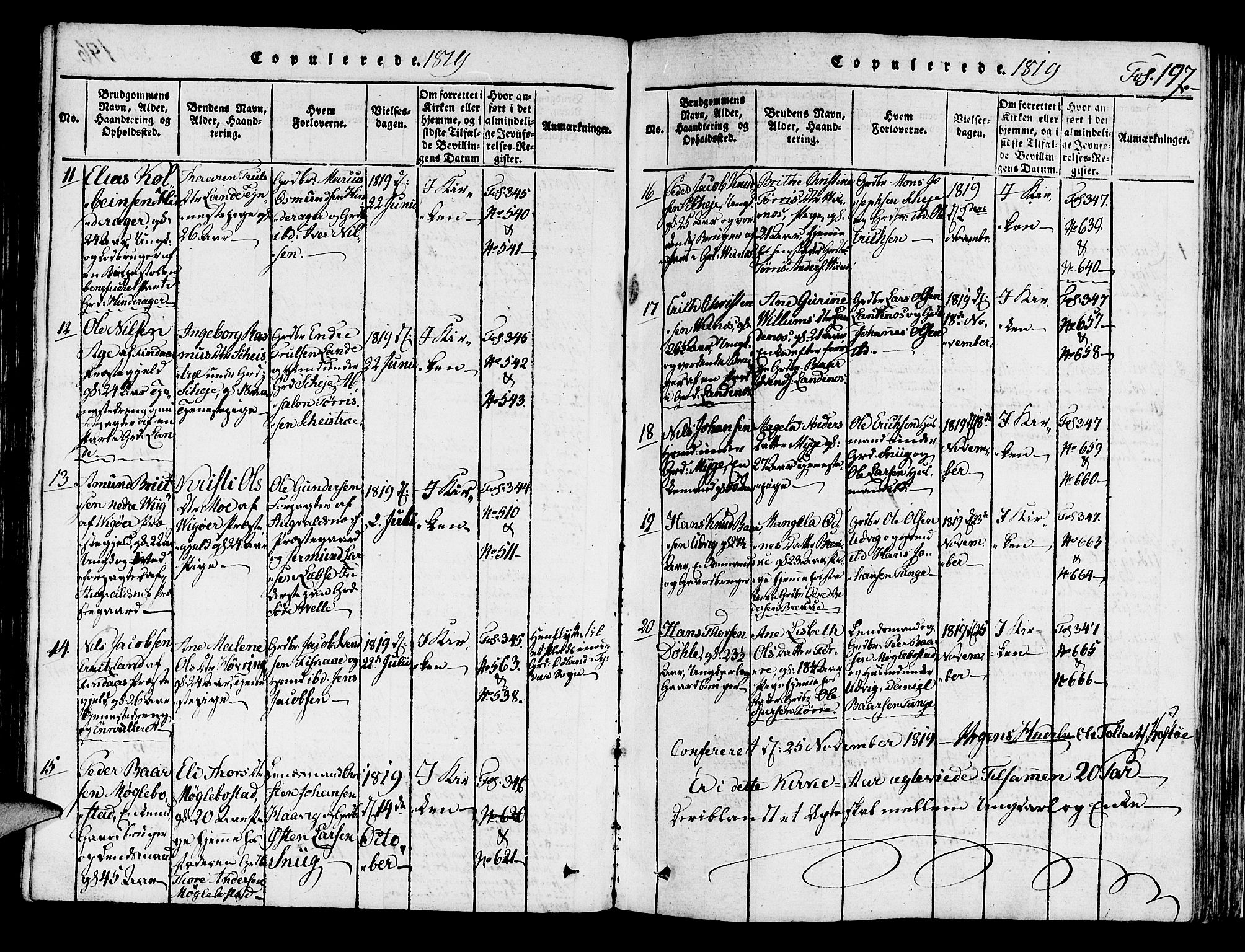 Avaldsnes sokneprestkontor, AV/SAST-A -101851/H/Ha/Haa/L0004: Parish register (official) no. A 4, 1816-1825, p. 197