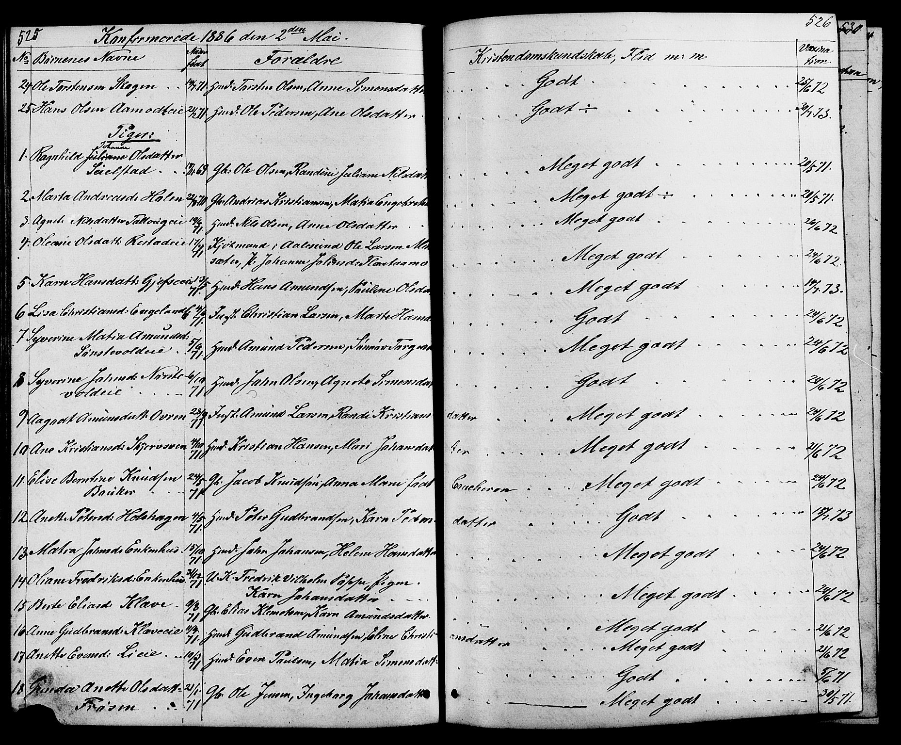 Østre Gausdal prestekontor, SAH/PREST-092/H/Ha/Hab/L0001: Parish register (copy) no. 1, 1863-1893, p. 525-526
