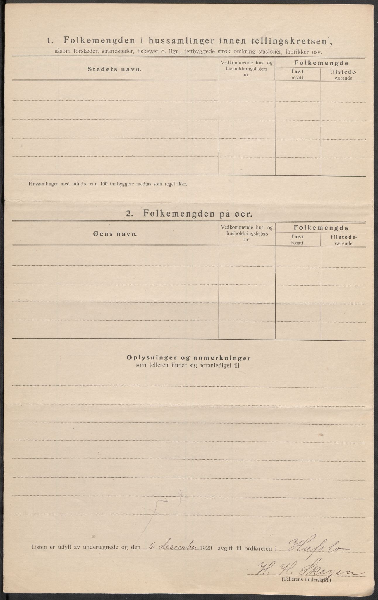 SAB, 1920 census for Hafslo, 1920, p. 10