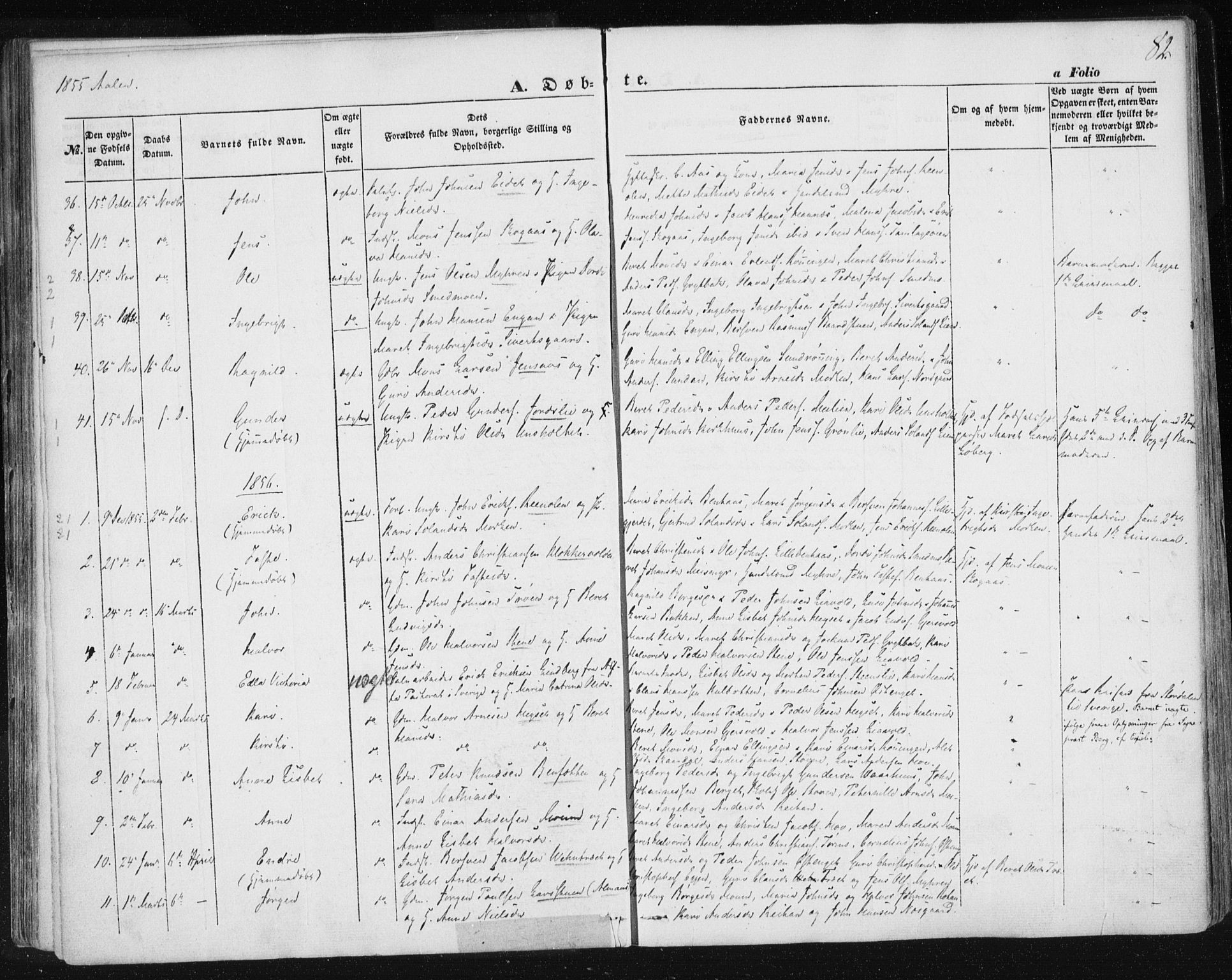 Ministerialprotokoller, klokkerbøker og fødselsregistre - Sør-Trøndelag, SAT/A-1456/685/L0965: Parish register (official) no. 685A06 /3, 1846-1859, p. 82