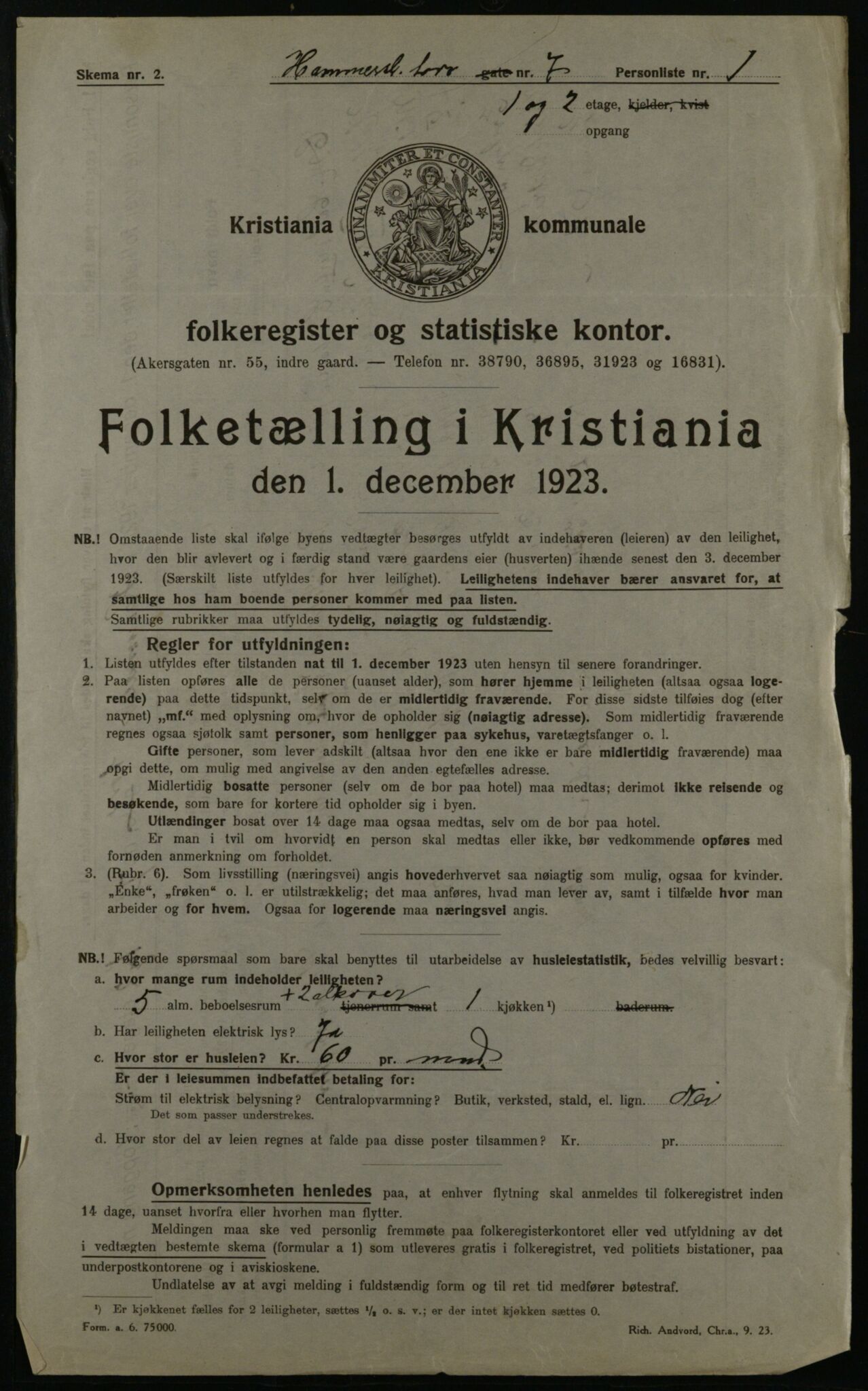 OBA, Municipal Census 1923 for Kristiania, 1923, p. 38642