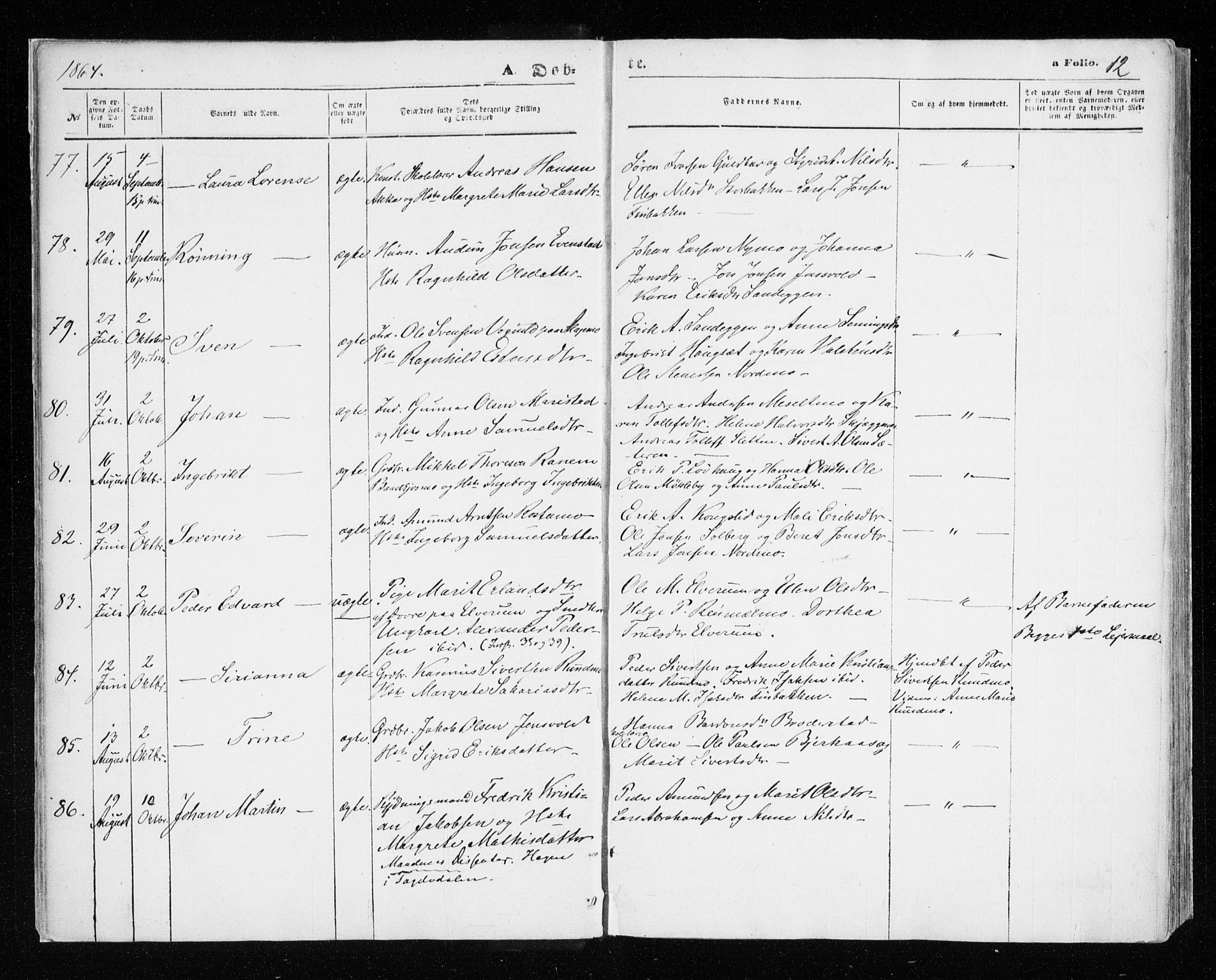 Målselv sokneprestembete, AV/SATØ-S-1311/G/Ga/Gaa/L0004kirke: Parish register (official) no. 4, 1863-1872, p. 12