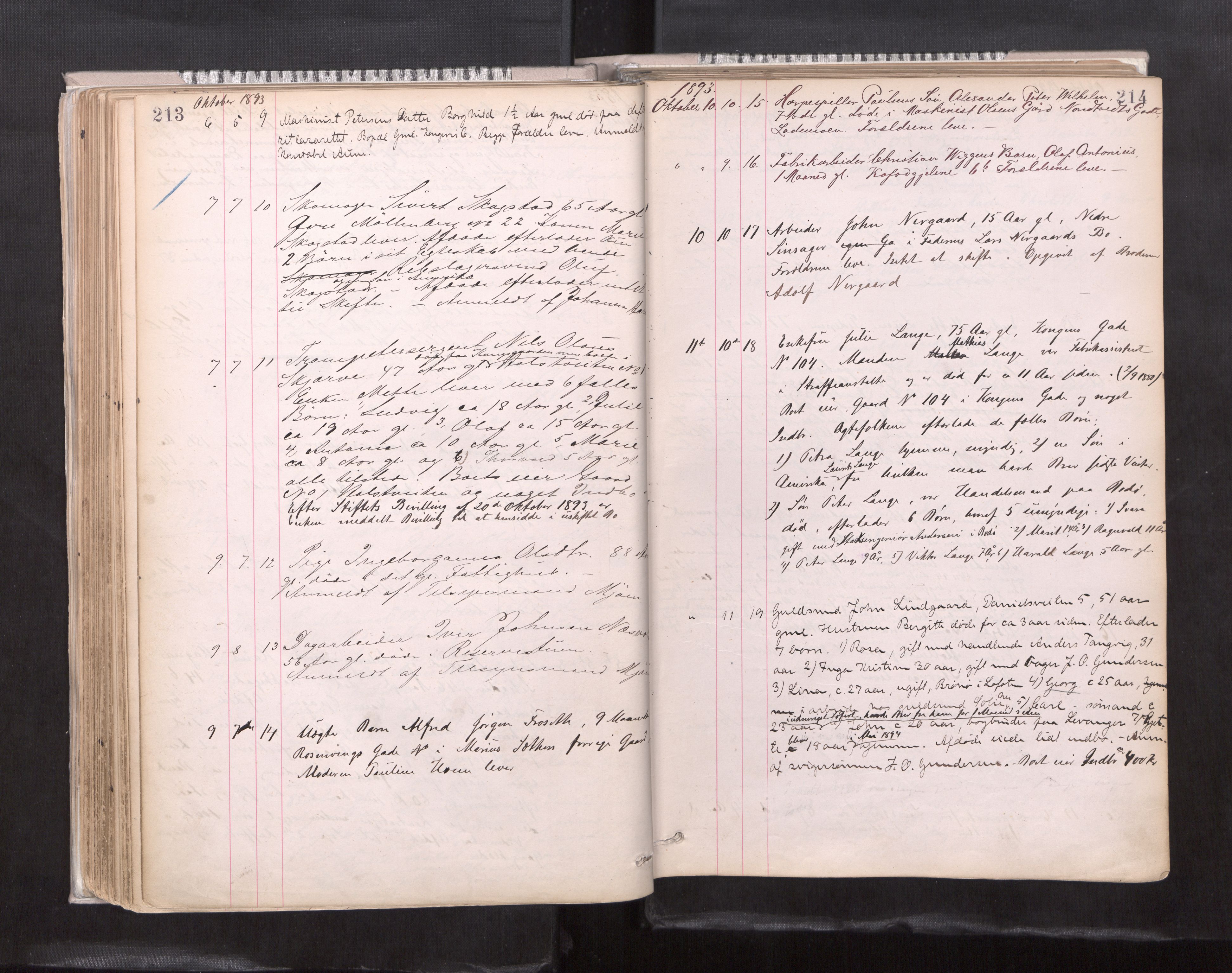 Trondheim byfogd, AV/SAT-A-0003/1/3/3L/L0004: Dødsanmeldelsesprotokoll, 1891-1897, p. 213-214