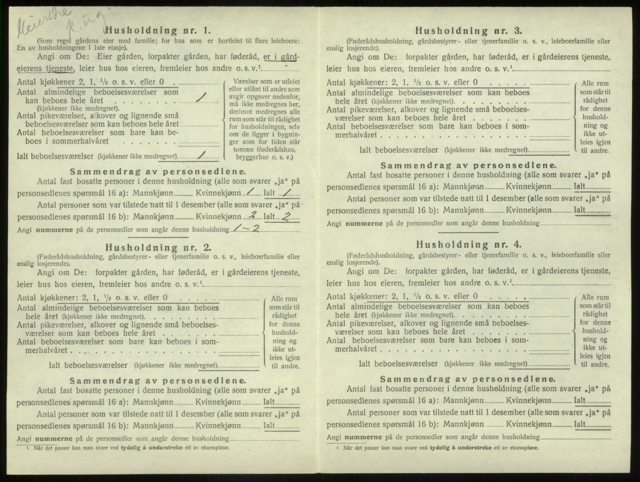 SAB, 1920 census for Førde, 1920, p. 677