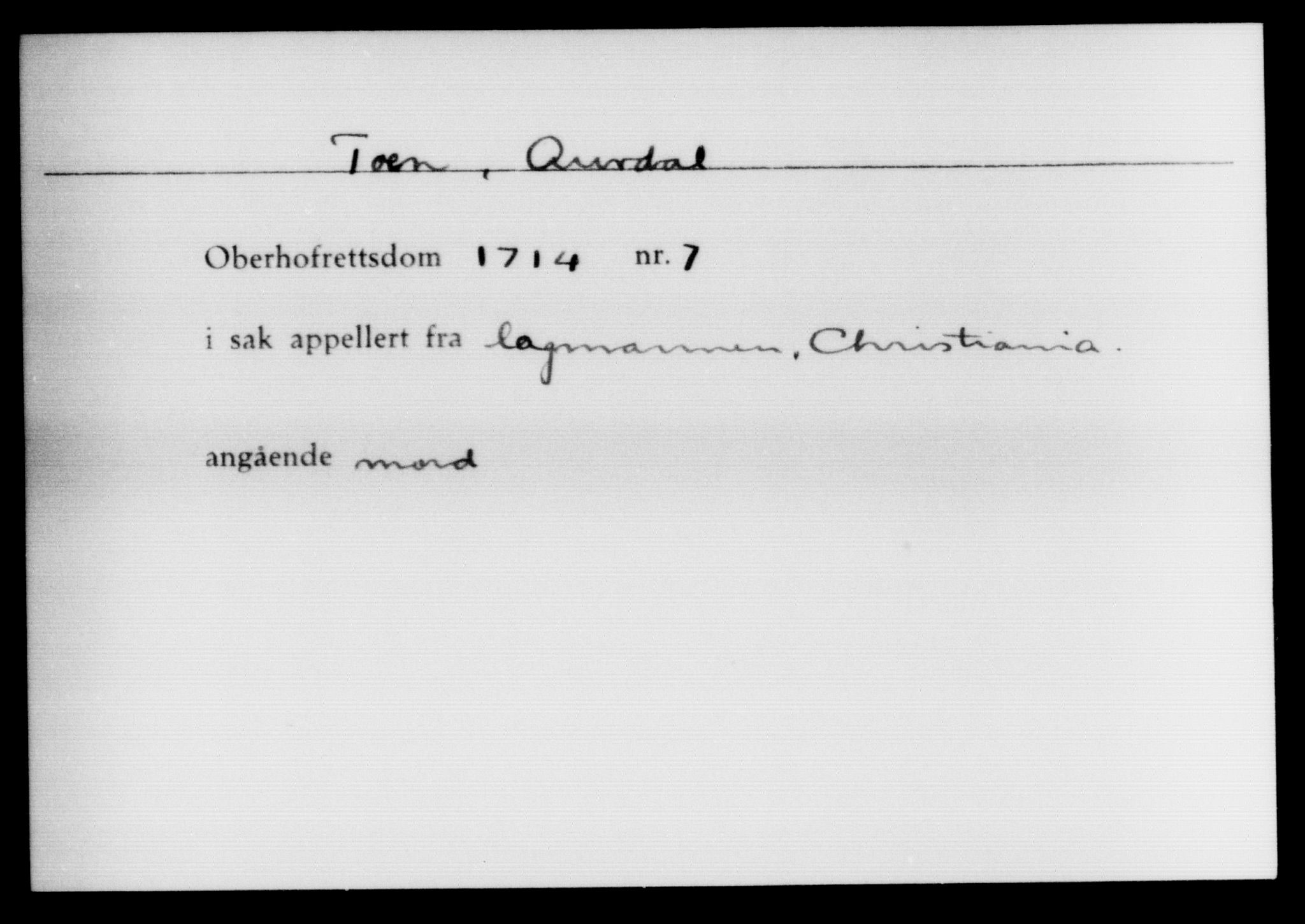 Overhoffretten 1667-1797, AV/RA-EA-2884, 1705