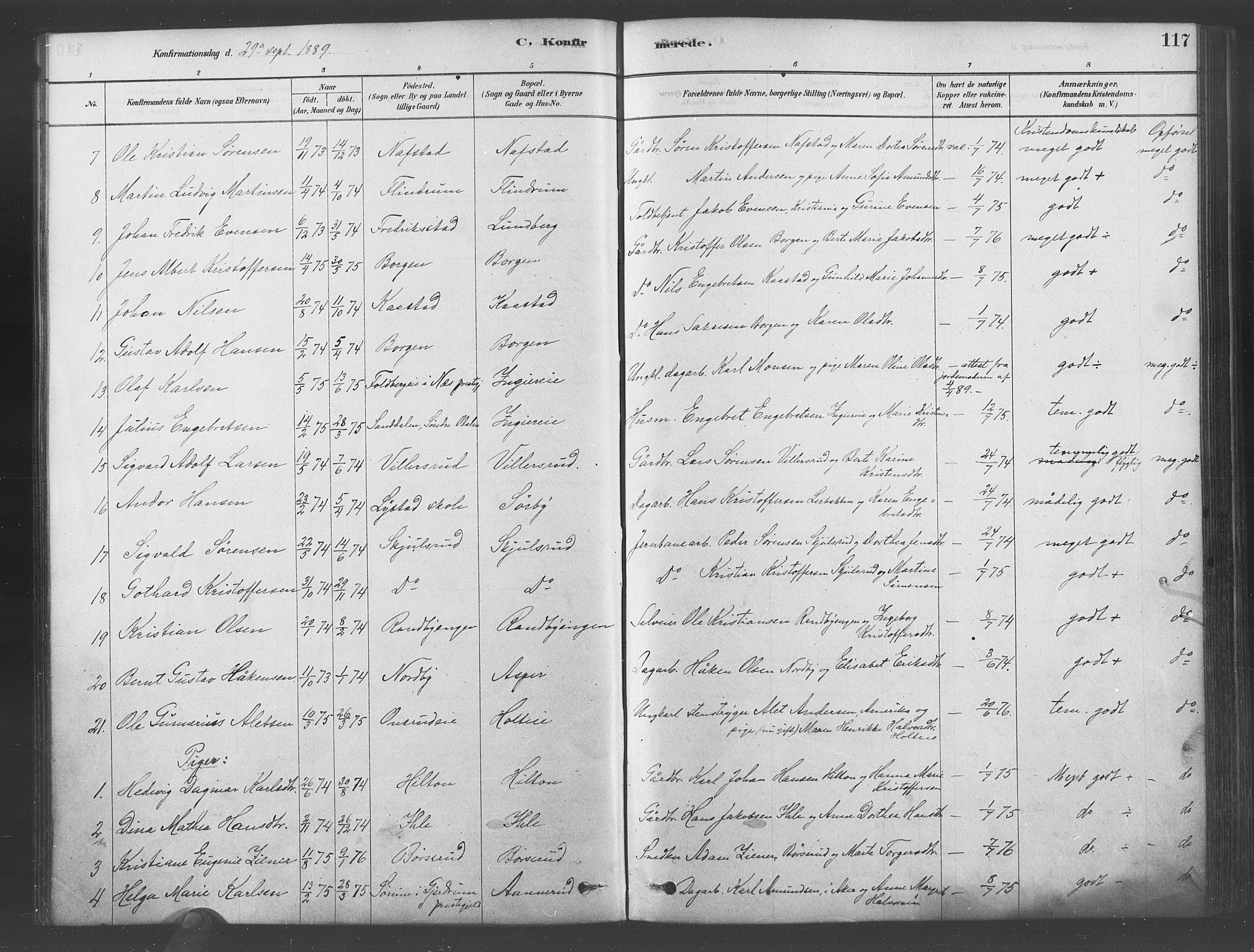 Ullensaker prestekontor Kirkebøker, AV/SAO-A-10236a/F/Fa/L0019: Parish register (official) no. I 19, 1878-1891, p. 117