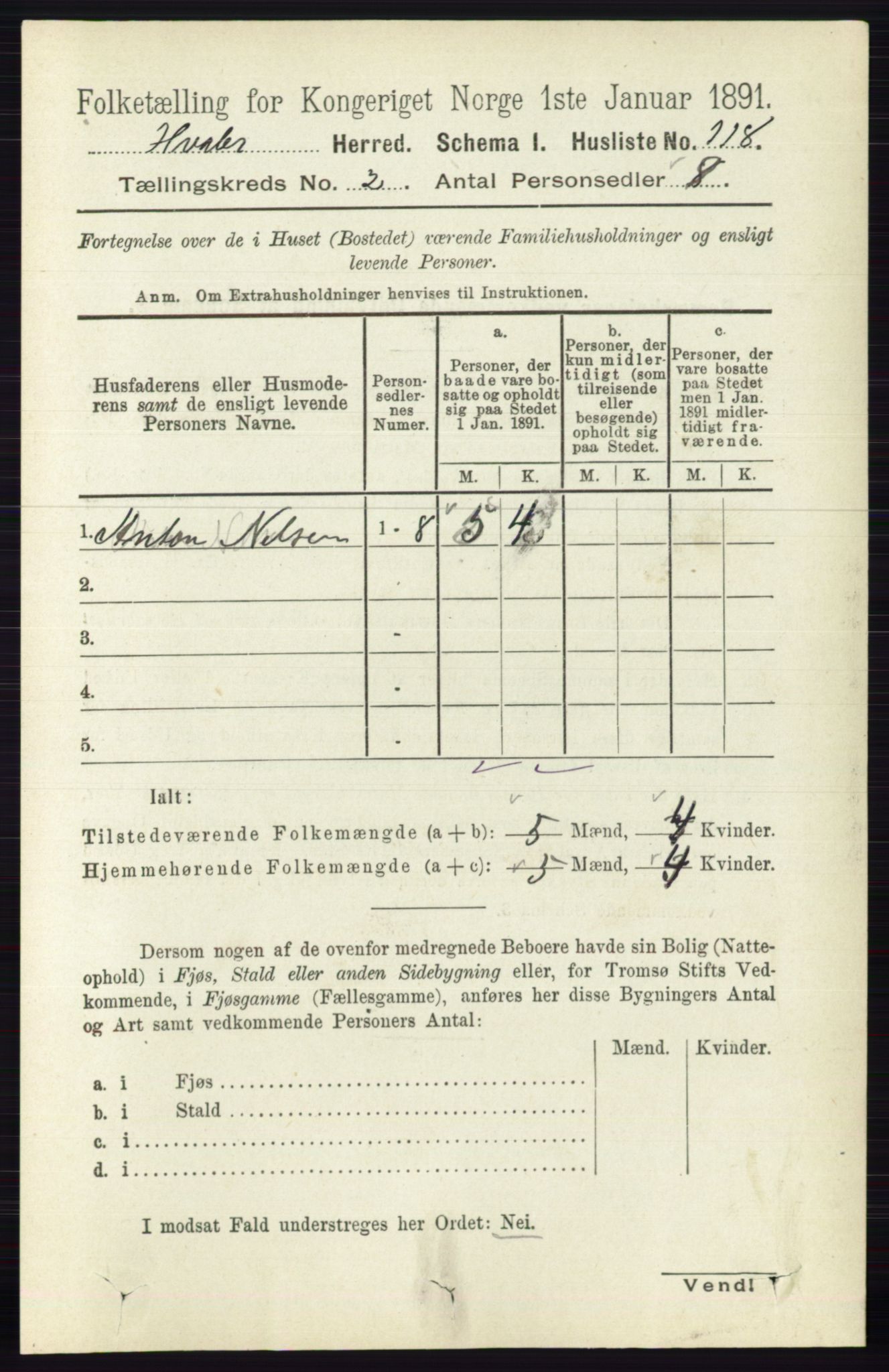 RA, 1891 census for 0111 Hvaler, 1891, p. 999