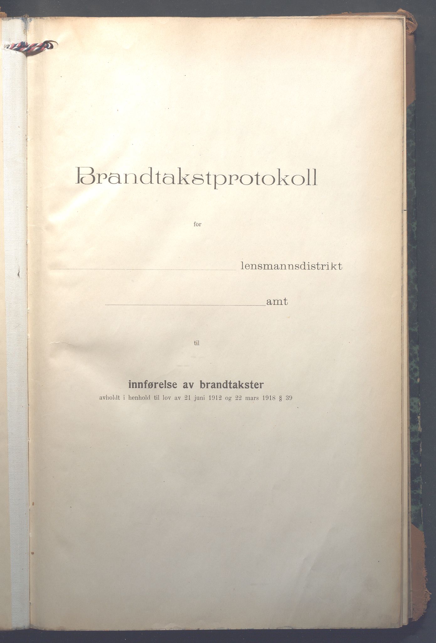 Lensmennene i Aker, OBA/A-10133/F/Fb/L0001: Branntakstprotokoll, 1921-1949