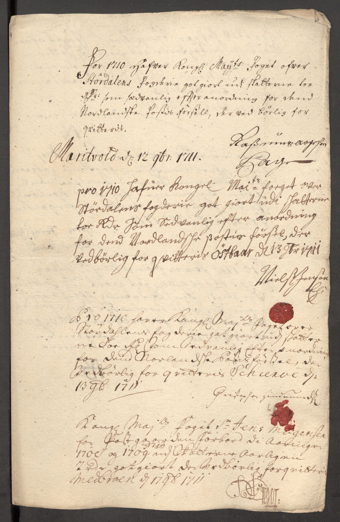 Rentekammeret inntil 1814, Reviderte regnskaper, Fogderegnskap, AV/RA-EA-4092/R62/L4200: Fogderegnskap Stjørdal og Verdal, 1710, p. 209