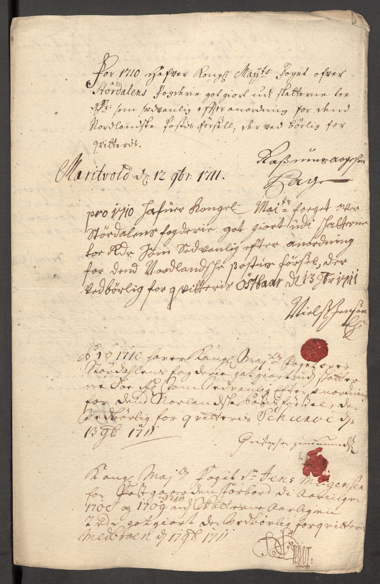 Rentekammeret inntil 1814, Reviderte regnskaper, Fogderegnskap, RA/EA-4092/R62/L4200: Fogderegnskap Stjørdal og Verdal, 1710, p. 209