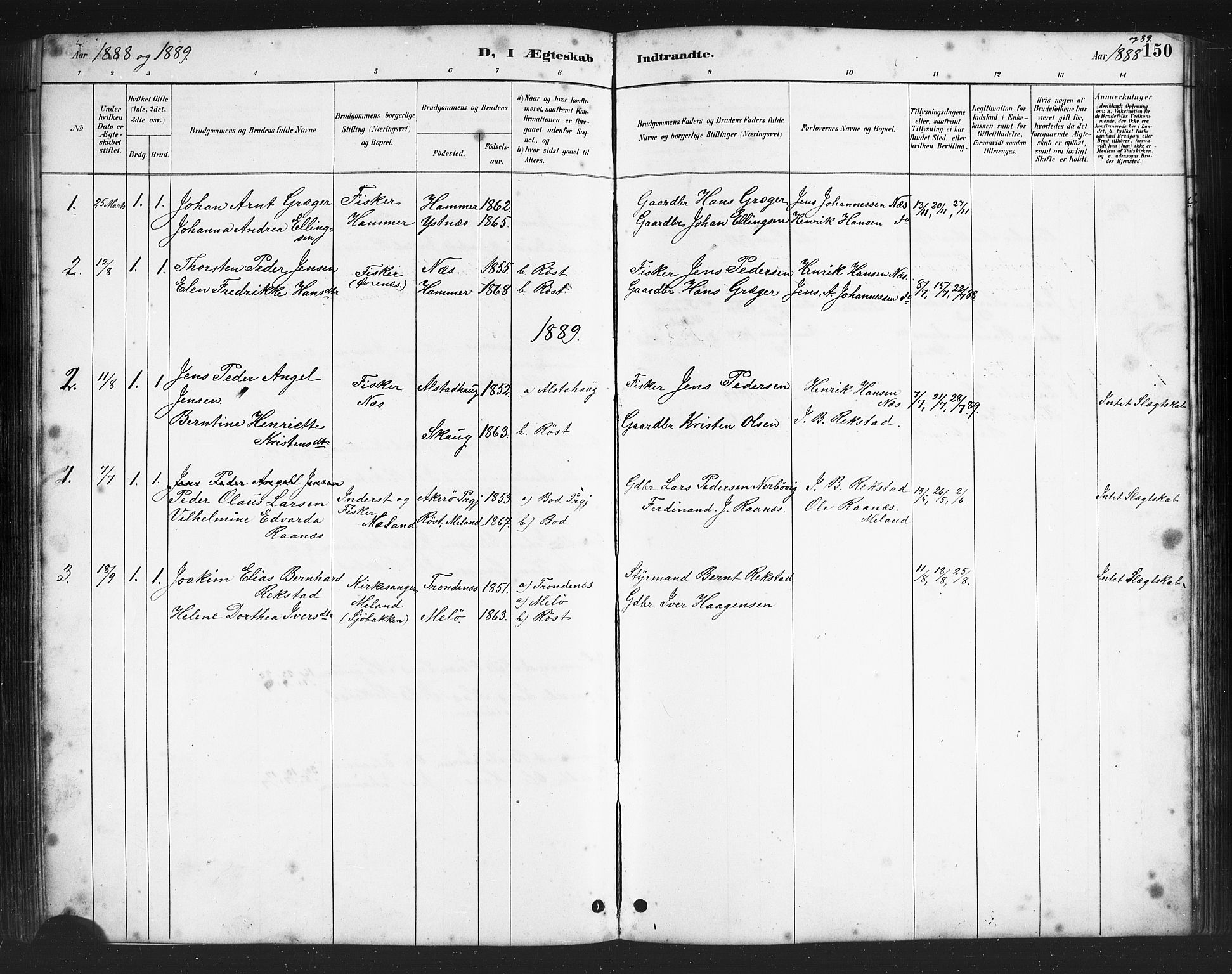 Ministerialprotokoller, klokkerbøker og fødselsregistre - Nordland, AV/SAT-A-1459/808/L0131: Parish register (copy) no. 808C02, 1879-1919, p. 150