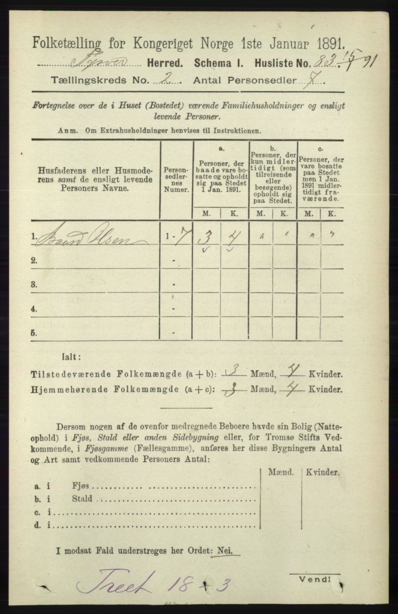 RA, 1891 census for 1146 Tysvær, 1891, p. 684