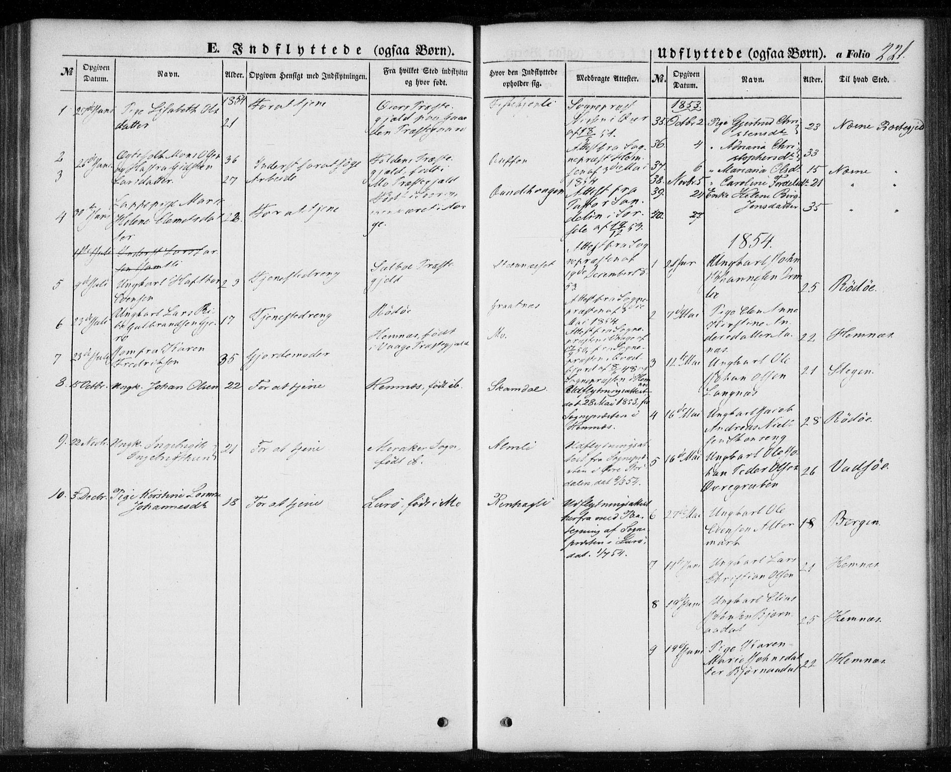 Ministerialprotokoller, klokkerbøker og fødselsregistre - Nordland, AV/SAT-A-1459/827/L0392: Parish register (official) no. 827A04, 1853-1866, p. 221