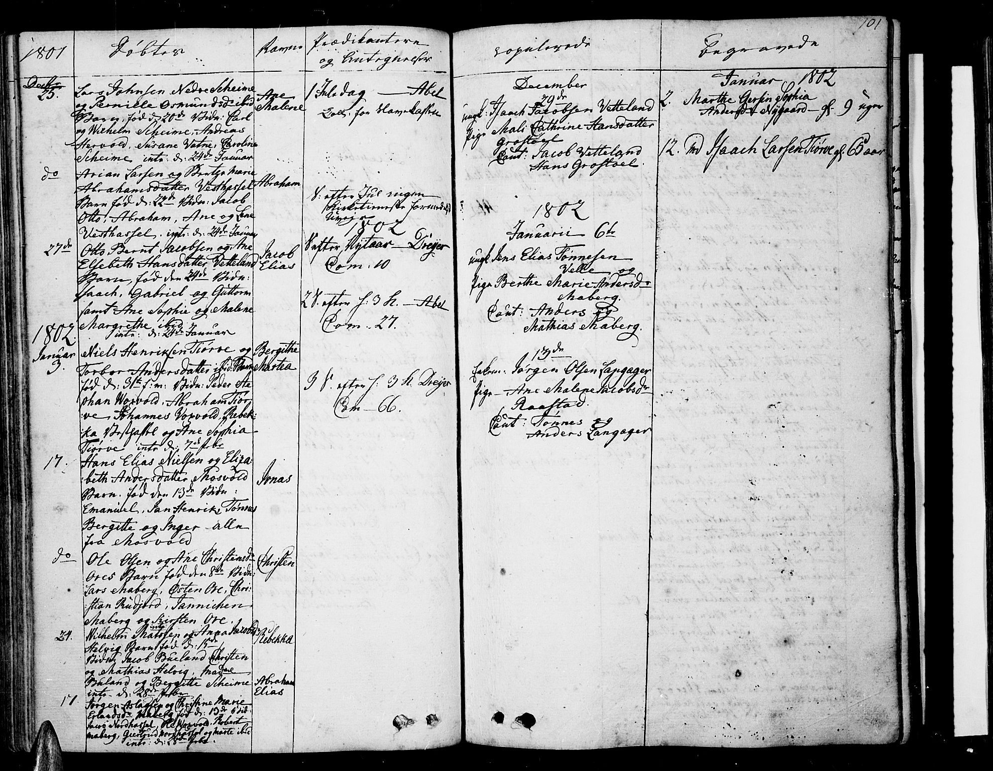 Lista sokneprestkontor, SAK/1111-0027/F/Fa/L0005: Parish register (official) no. A 5, 1795-1823, p. 101