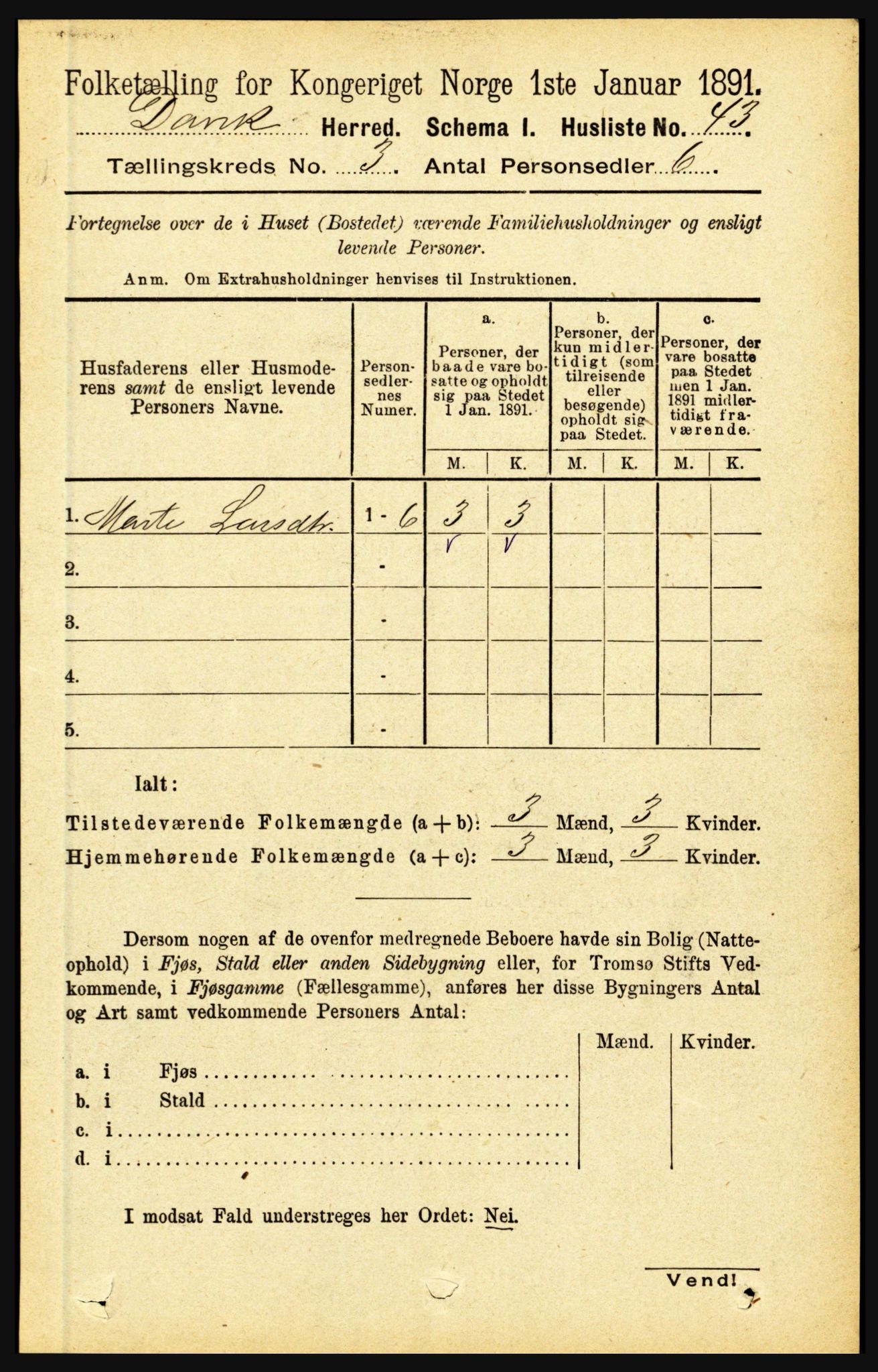 RA, 1891 census for 1442 Davik, 1891, p. 972