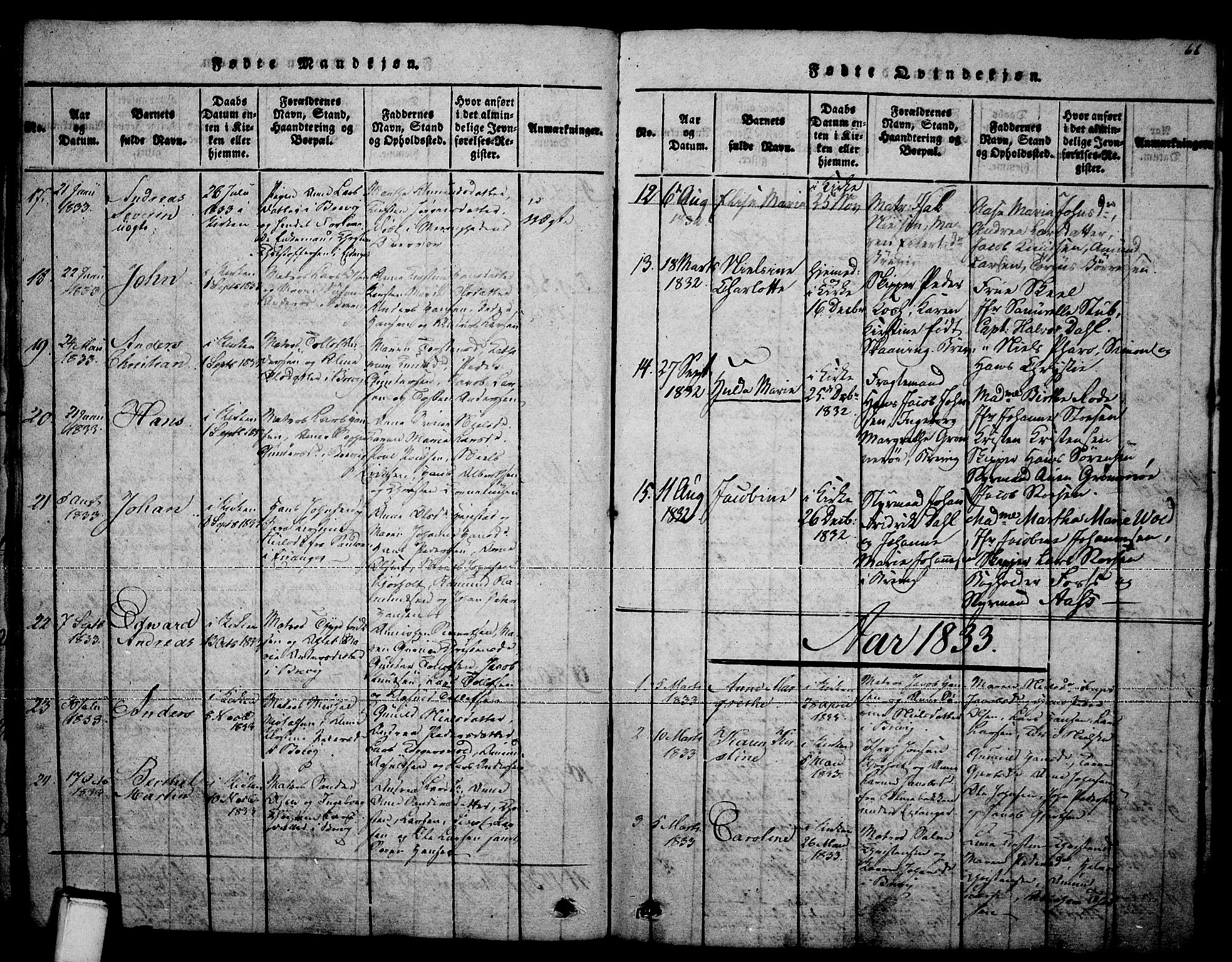 Brevik kirkebøker, SAKO/A-255/F/Fa/L0004: Parish register (official) no. 4, 1814-1846, p. 66