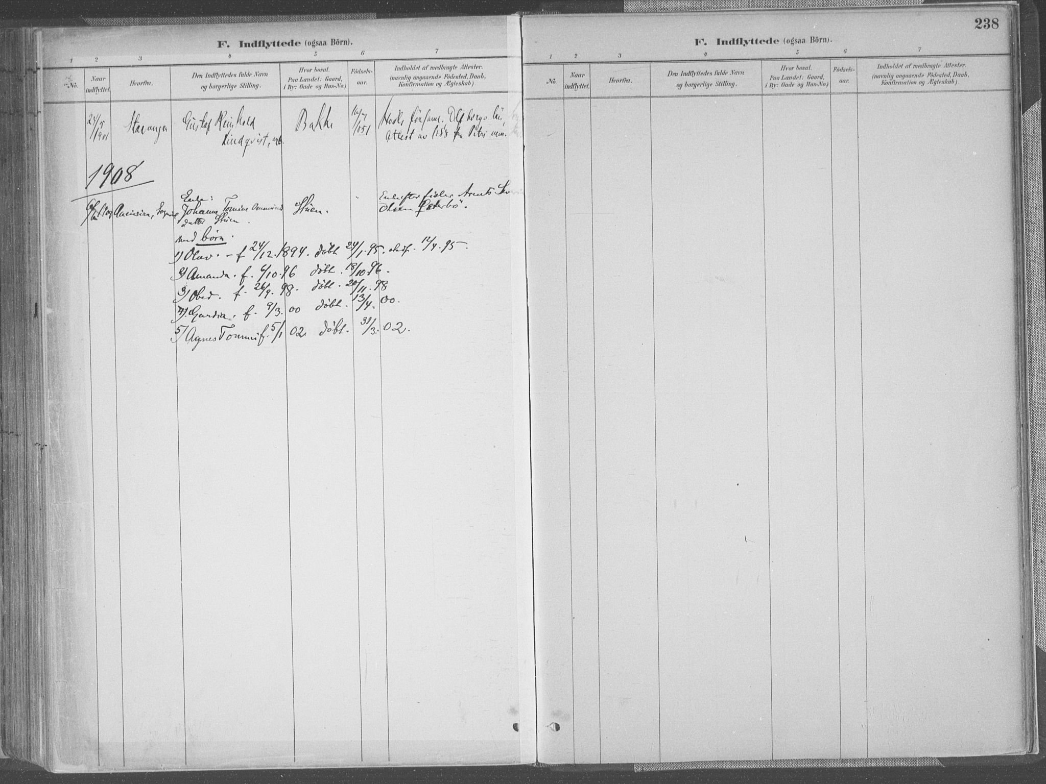 Bakke sokneprestkontor, SAK/1111-0002/F/Fa/Faa/L0008: Parish register (official) no. A 8, 1887-1911, p. 238