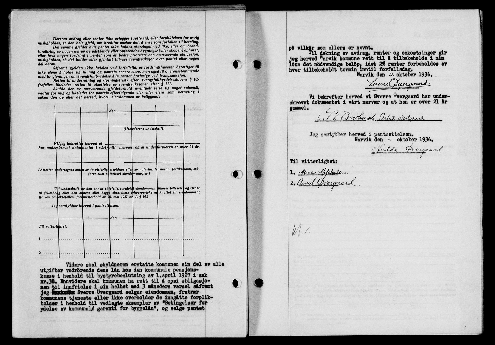 Narvik sorenskriveri, SAT/A-0002/1/2/2C/2Ca/L0011: Mortgage book no. 14, 1935-1937, Deed date: 03.10.1936