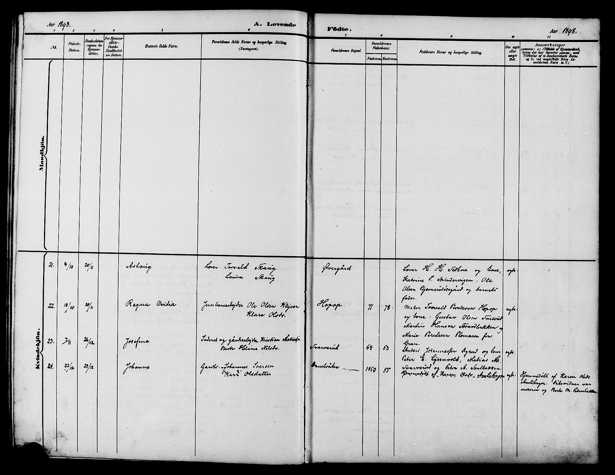 Vestre Toten prestekontor, SAH/PREST-108/H/Ha/Hab/L0015: Parish register (copy) no. 15, 1890-1900