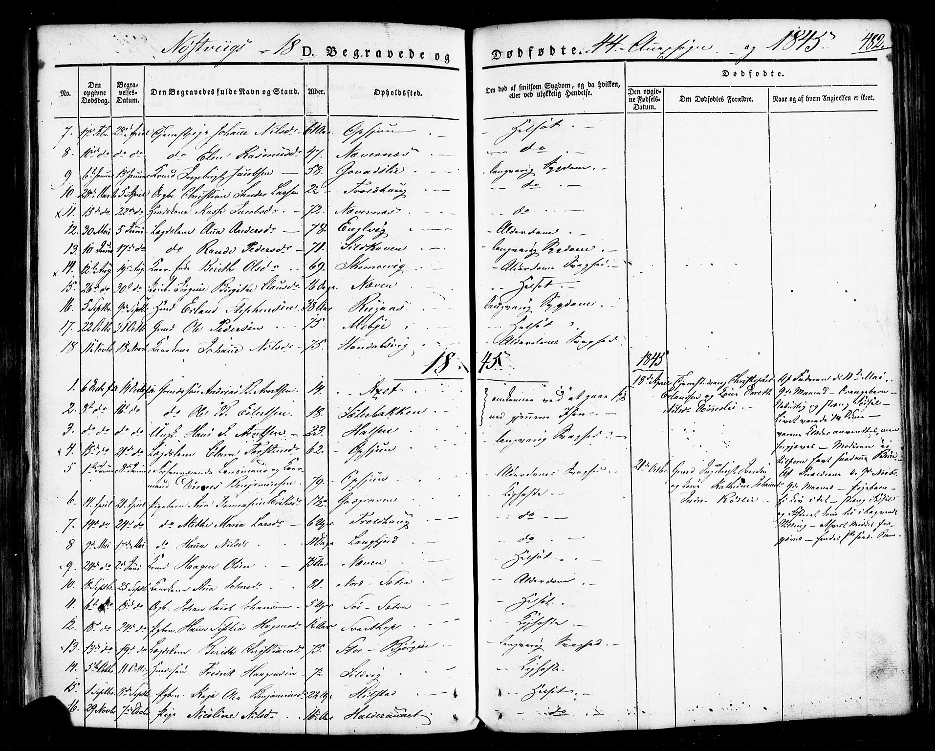 Ministerialprotokoller, klokkerbøker og fødselsregistre - Nordland, AV/SAT-A-1459/814/L0224: Parish register (official) no. 814A05, 1834-1874, p. 482