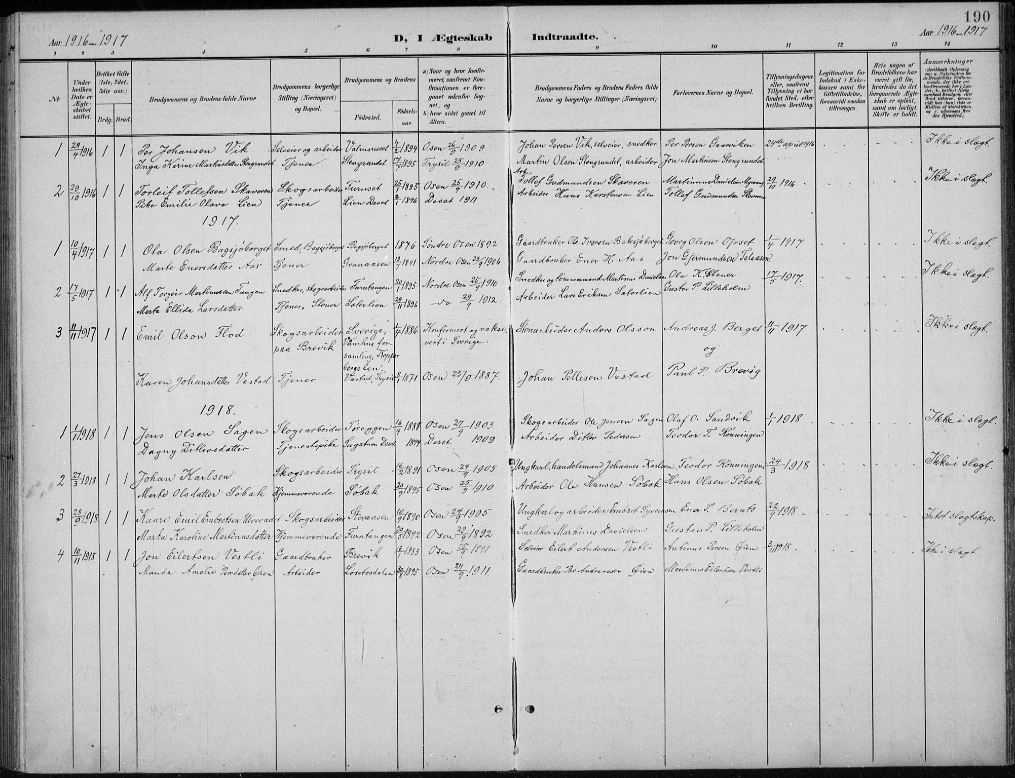 Åmot prestekontor, Hedmark, AV/SAH-PREST-056/H/Ha/Hab/L0003: Parish register (copy) no. 3, 1902-1938, p. 190