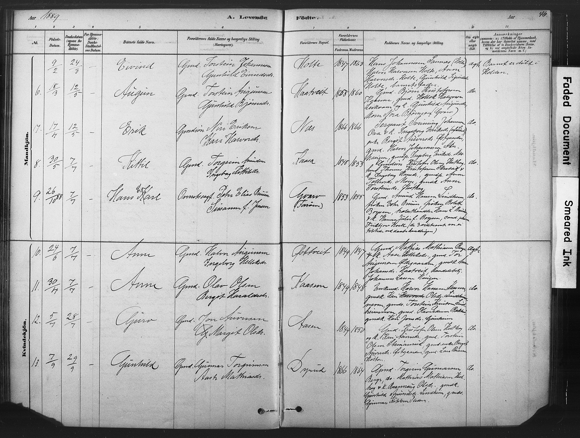 Sauherad kirkebøker, AV/SAKO-A-298/F/Fb/L0002: Parish register (official) no. II 2, 1878-1901, p. 46